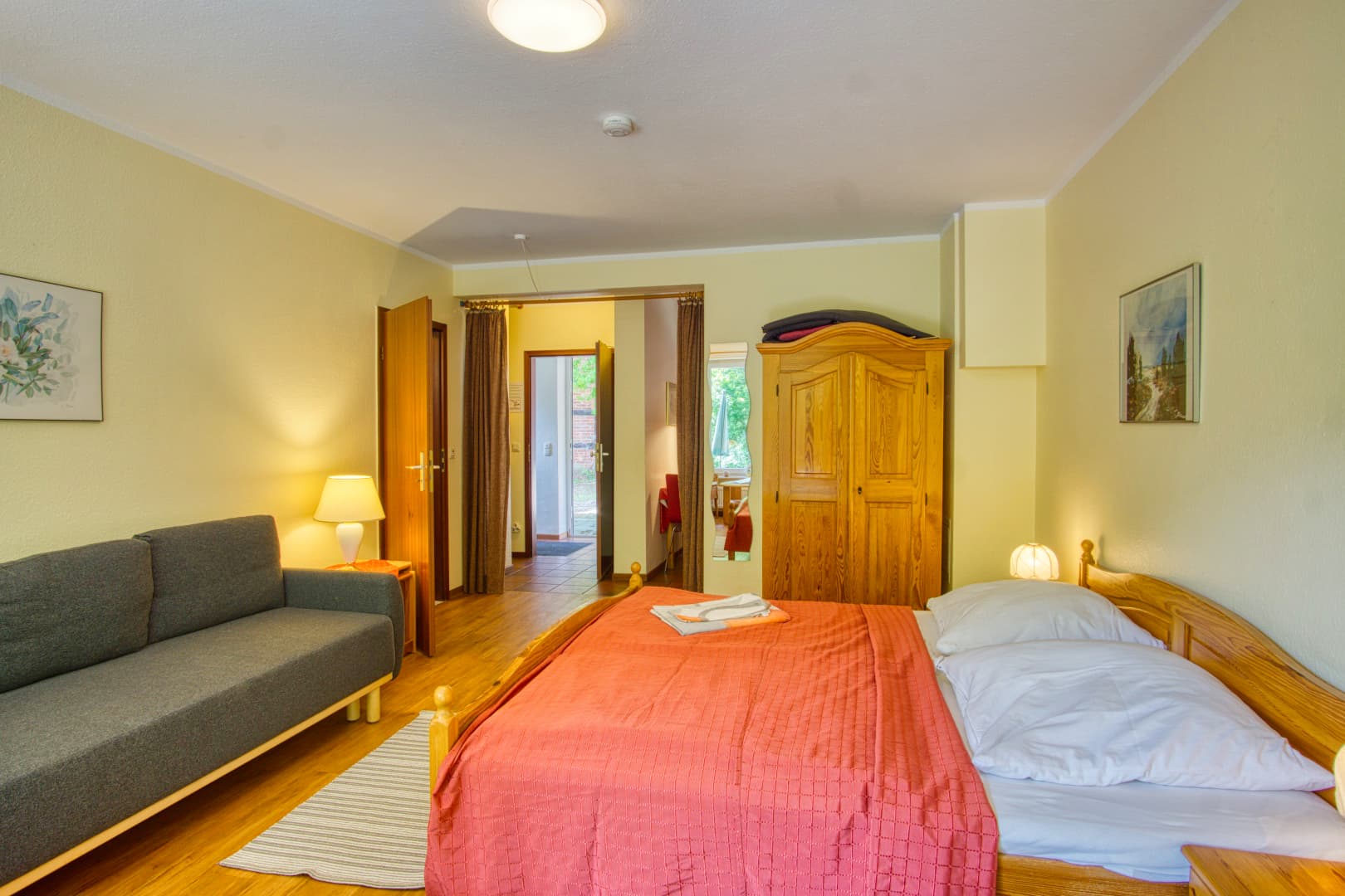 Ferienwohnung Lindenhof Schlafbereich Natururlaub Lüneburger Heide