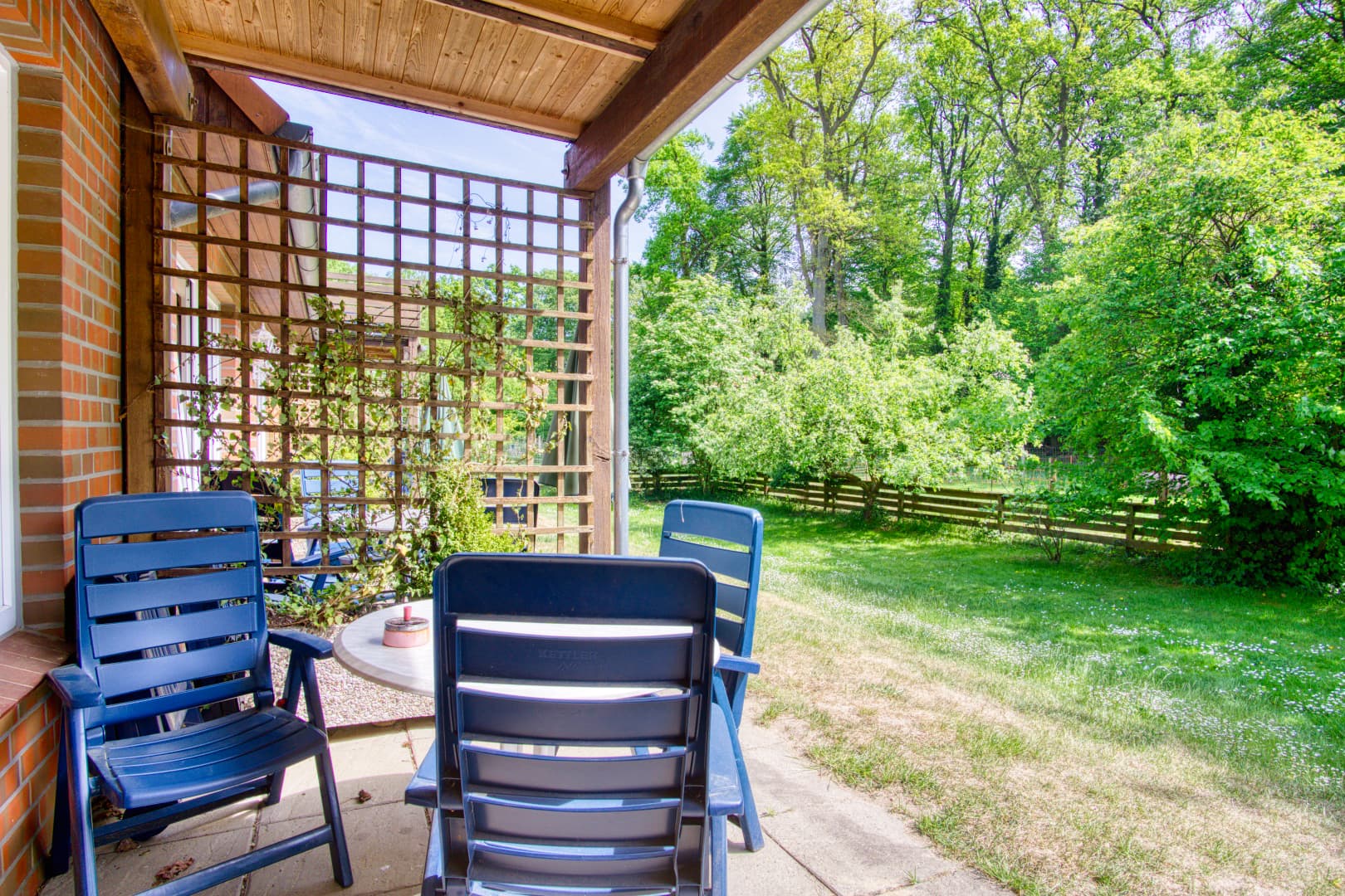 Terrasse Ferienwohnung Lindenhof Natururlaub Lüneburger Heide