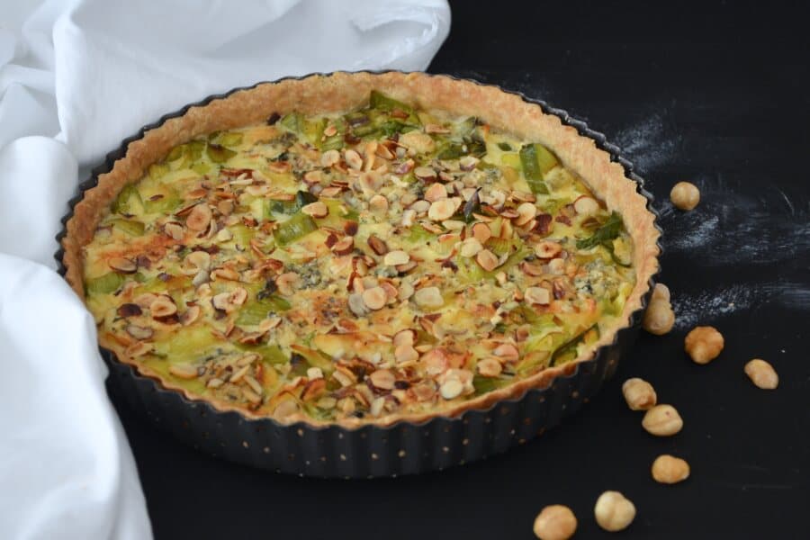 Rezept für Buchweizen-Quiche mit Lauch und Käse / Lüneburger Heide