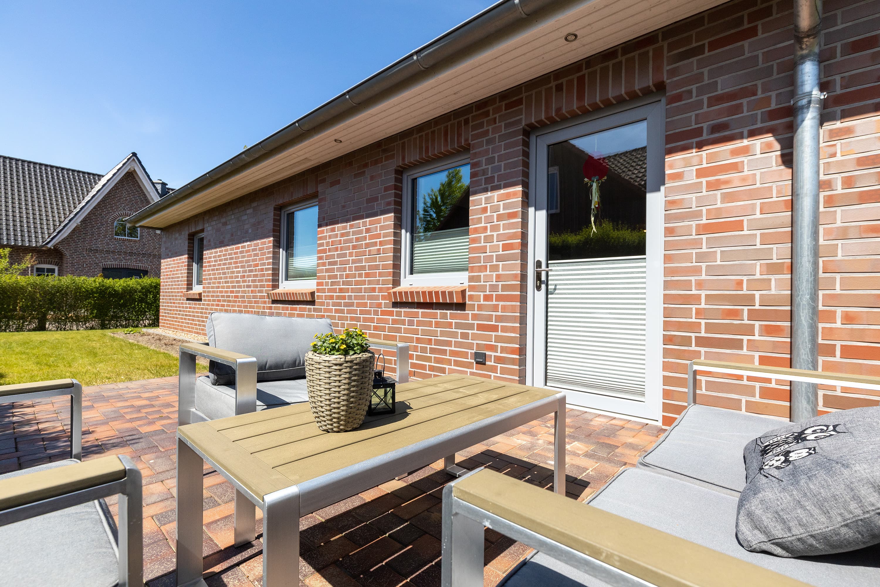 Terrasse am Ferienhaus Südheide in Hermannsburg