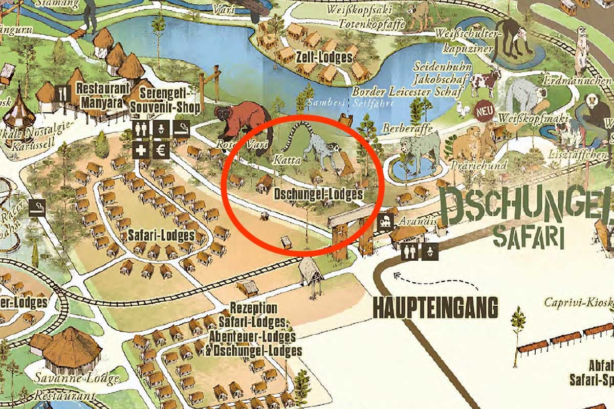 Karte Serengeti Park Dschungel Lodges