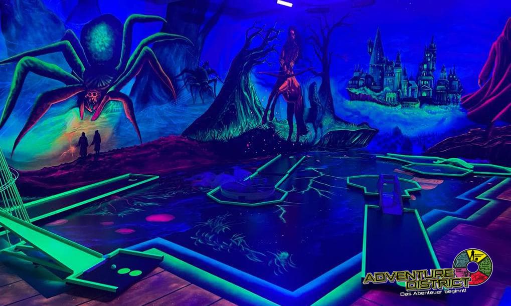 in bispingen spielt man 3d neongolf im adventure district