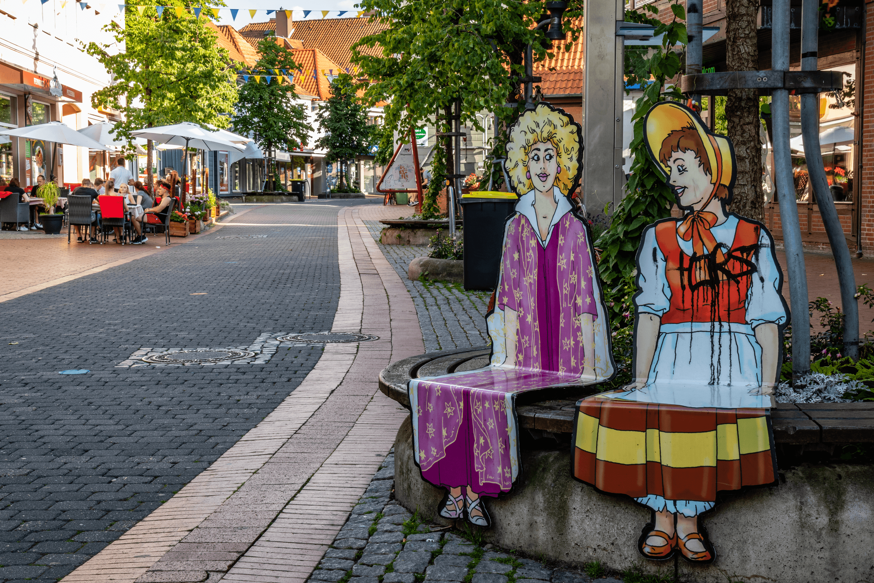 Die Marktstrasse in der Fussgängerzone Soltau