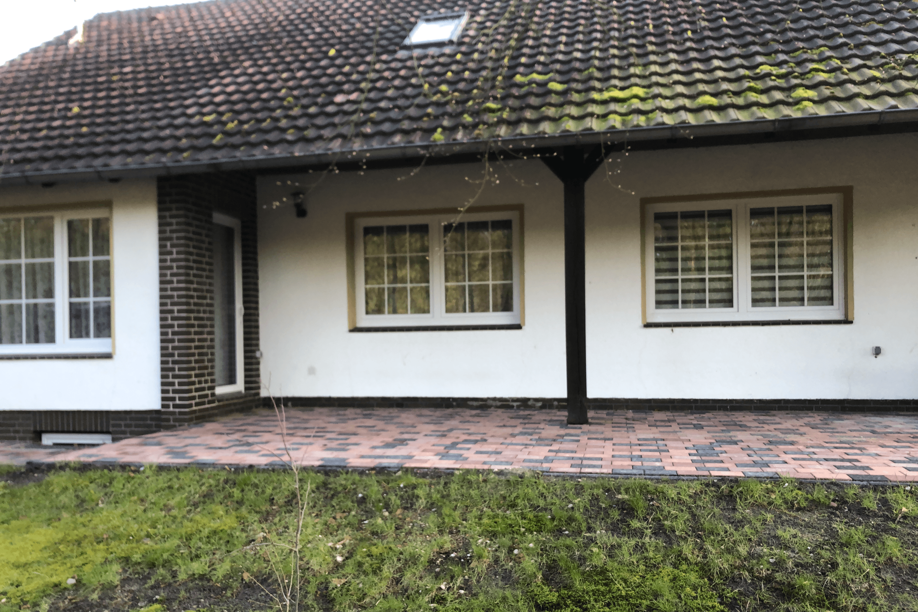 Ansicht halbüberdachte Terrasse vom Ferienhaus Howe Bergen