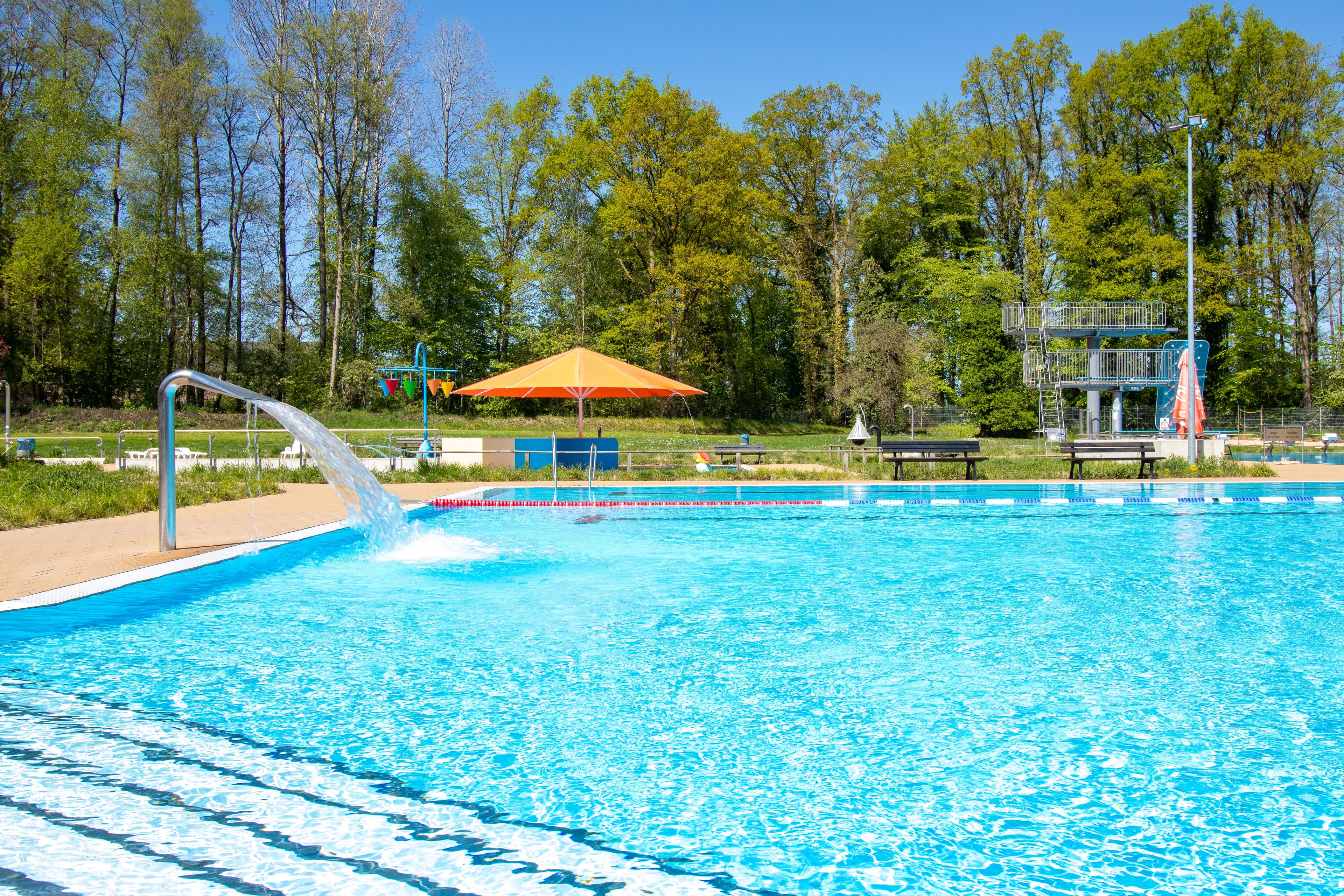 Becken Waldbad Schwimmbad Salzhausen
