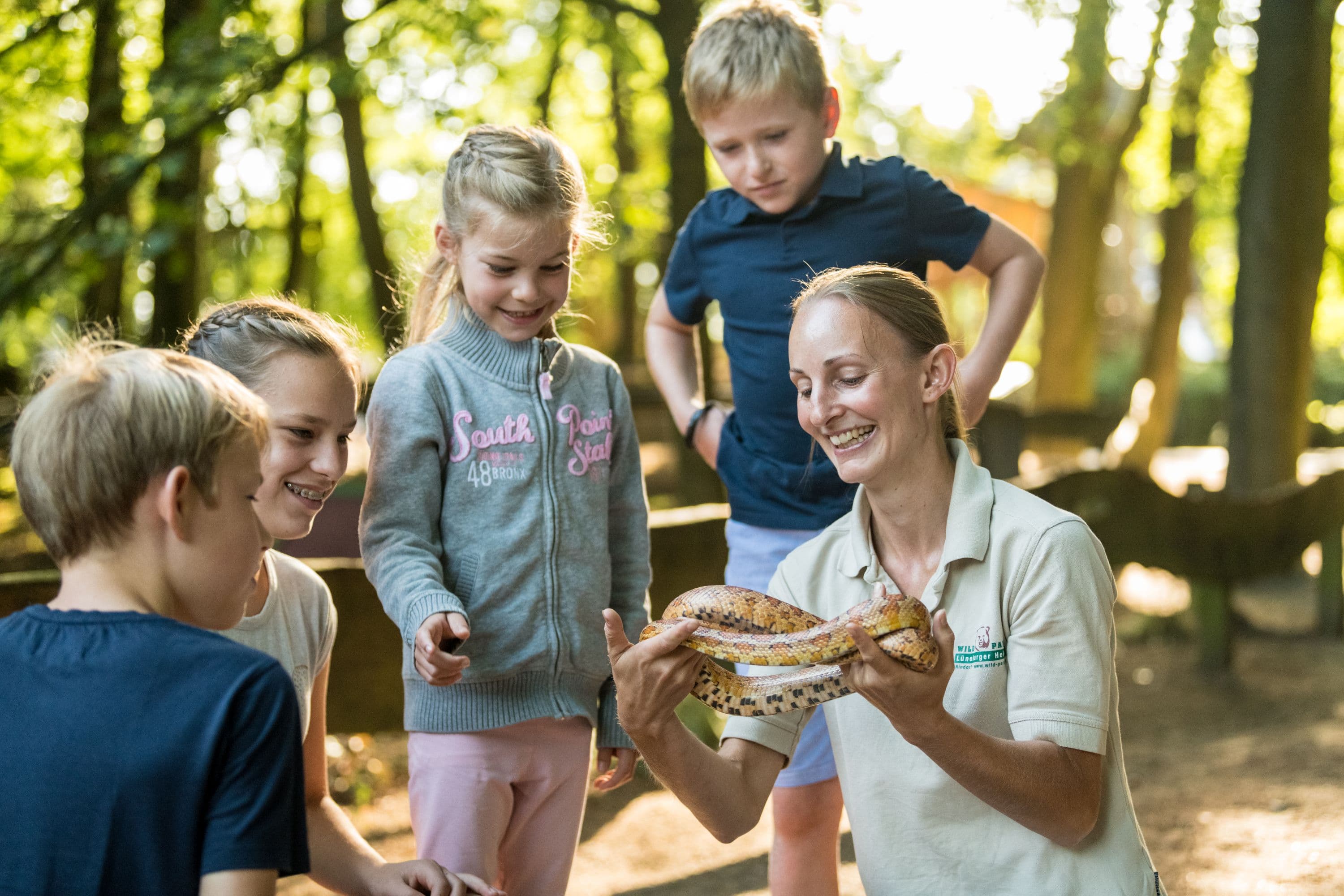 Wildpark Lüneburger Heide Hanstedt Schlange Kindervorführung