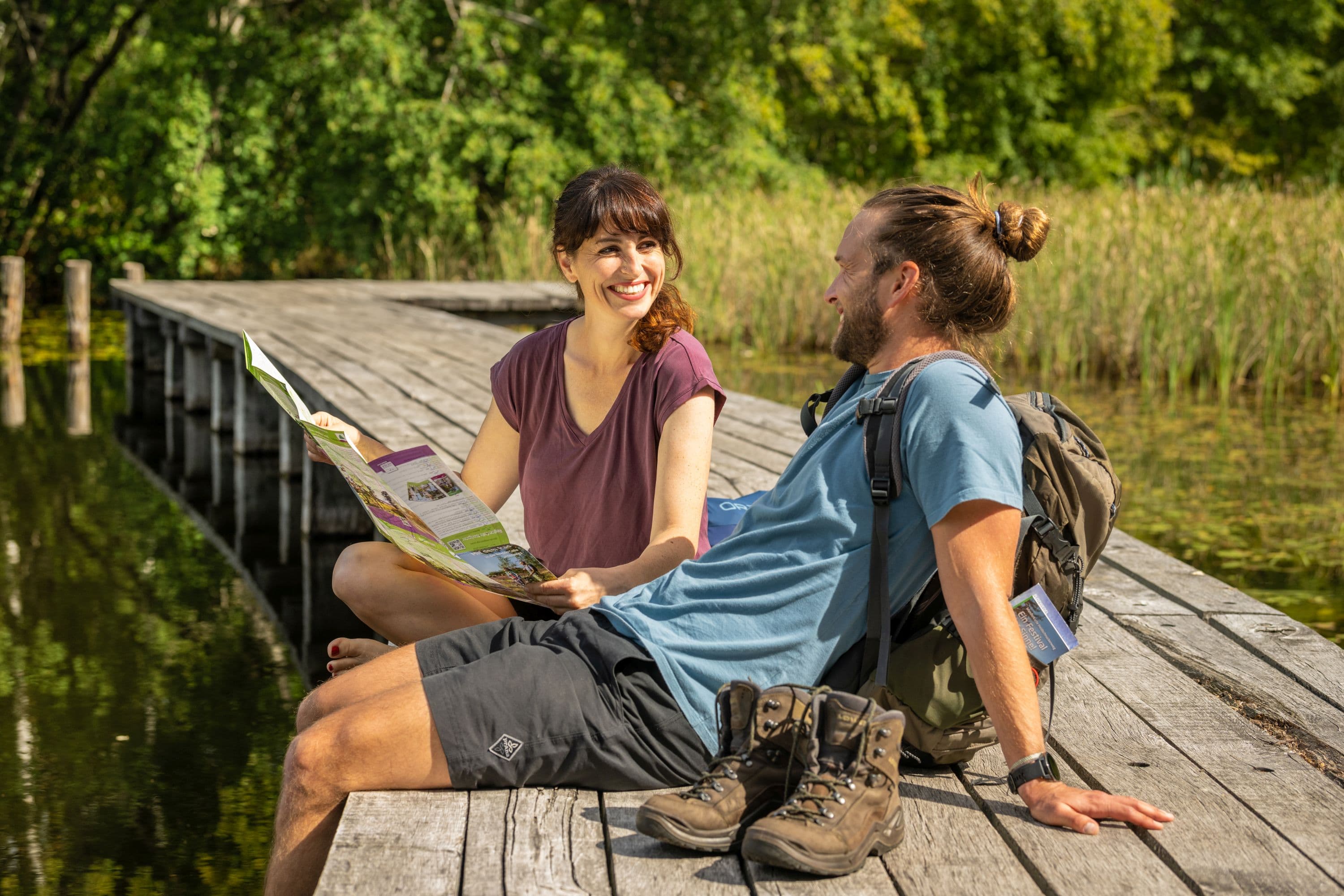 Eldingen Bargfeld Badesee Steg Wanderer
