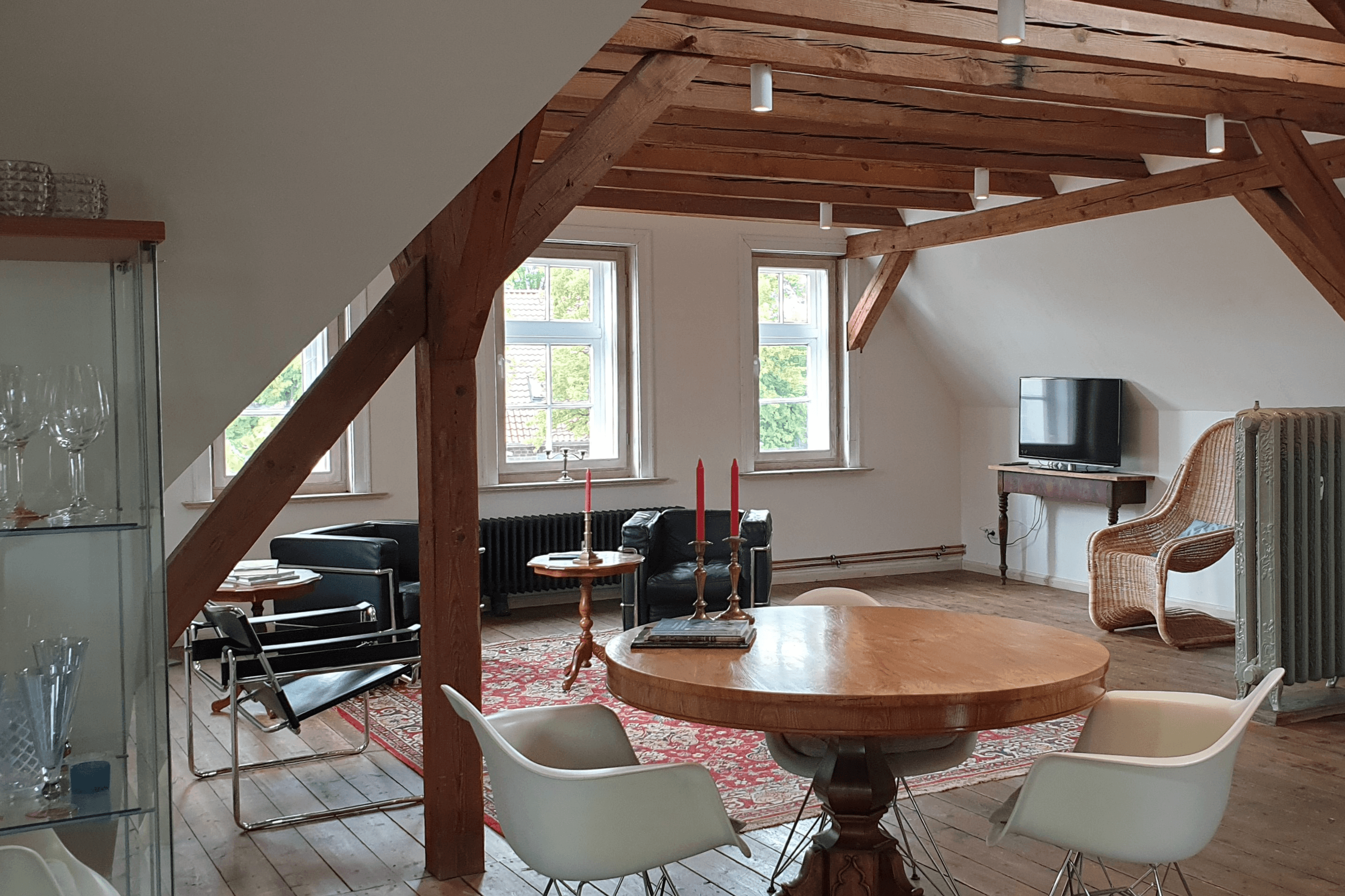 Wohnbereich in der Ferienwohnung Otto Haesler in Hermannsburg