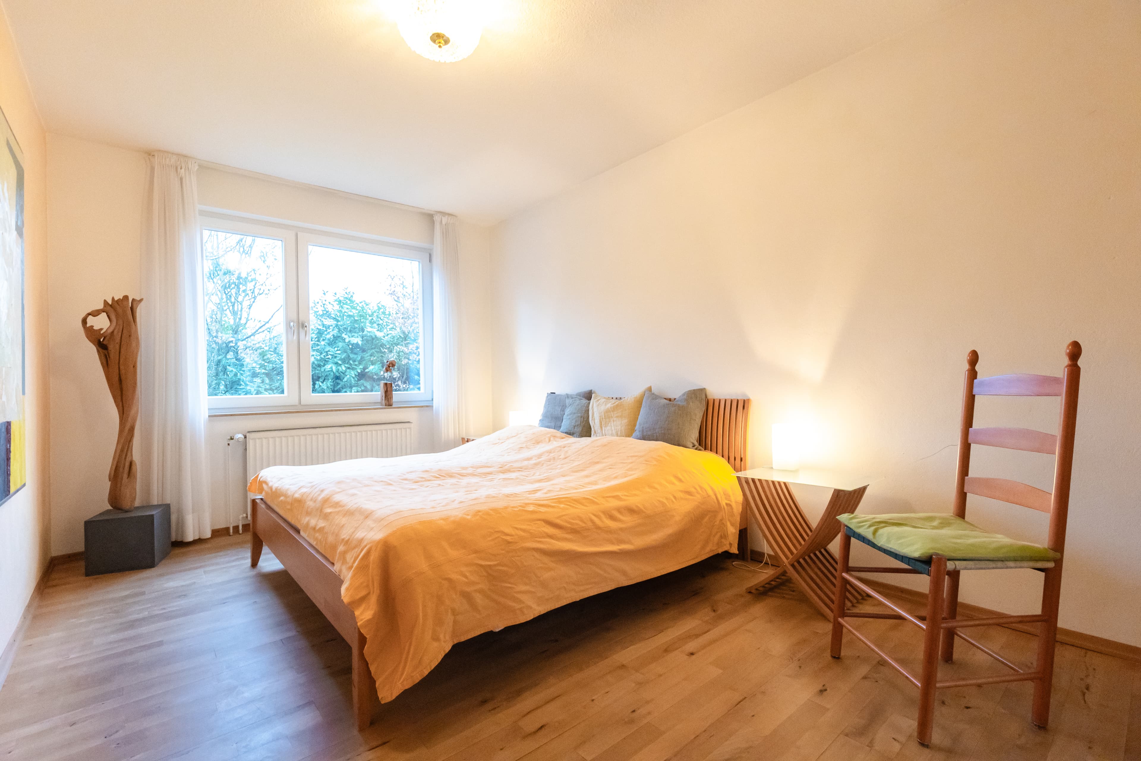 Schlafzimmer Ferienwohnung Weihe Reppenstedt Doppelbett