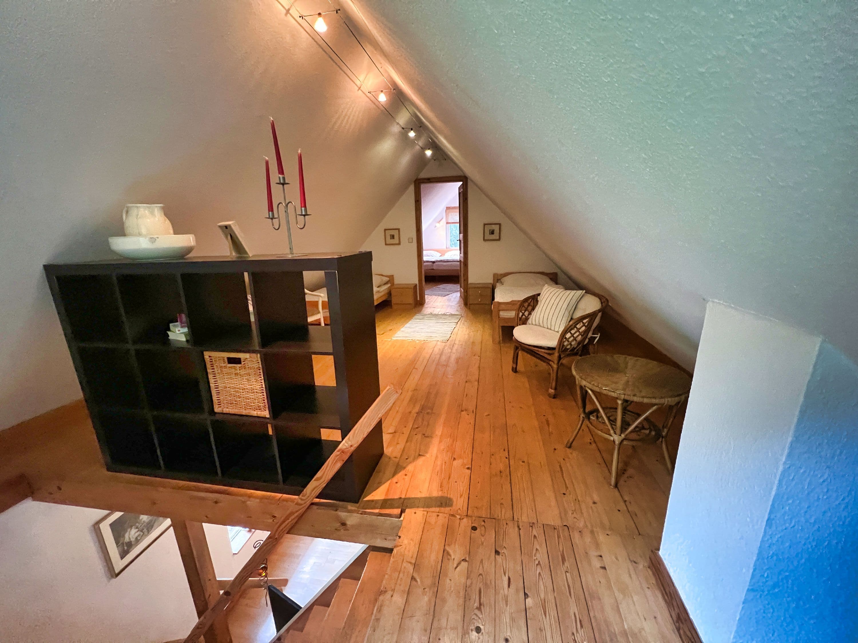 Blick in beide Schlafzimmer Ferienhaus Heesch südliche Lüneburger Heide