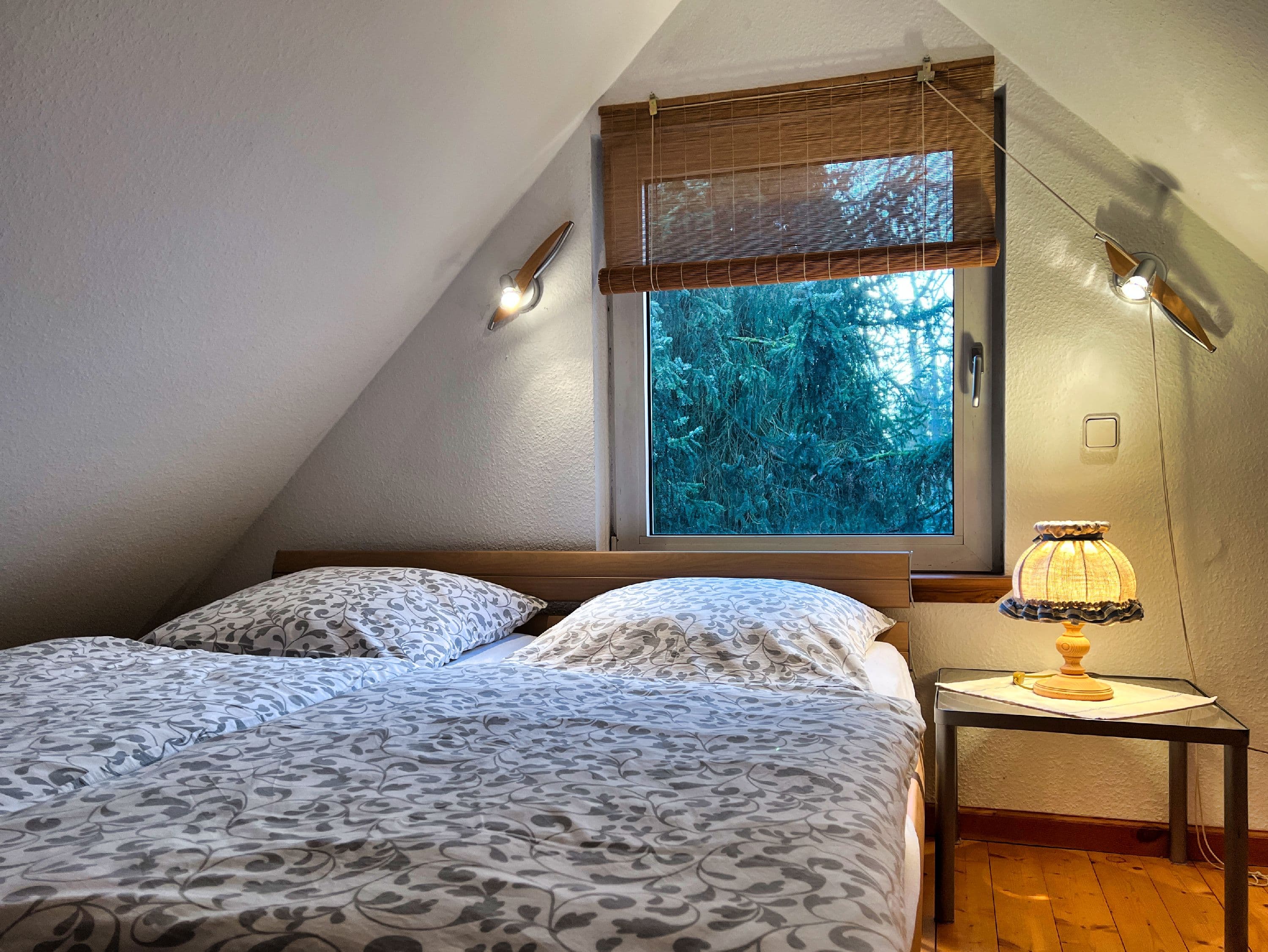 Doppelbett im Ferienhaus Heesch Südliche Lüneburger Heide