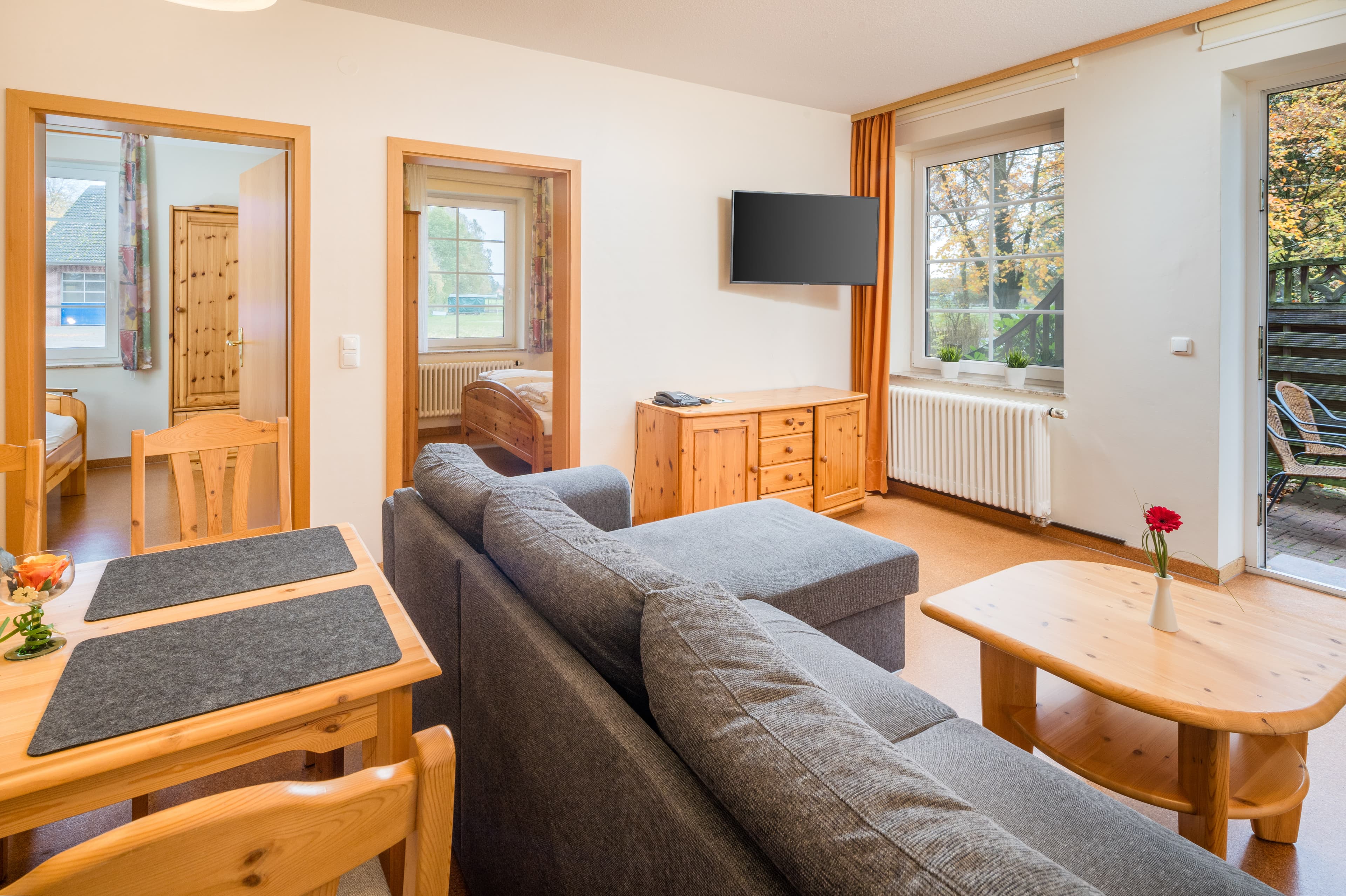 Wohnzimmer in Ferienwohnung 1 auf Hof Wiesengrund