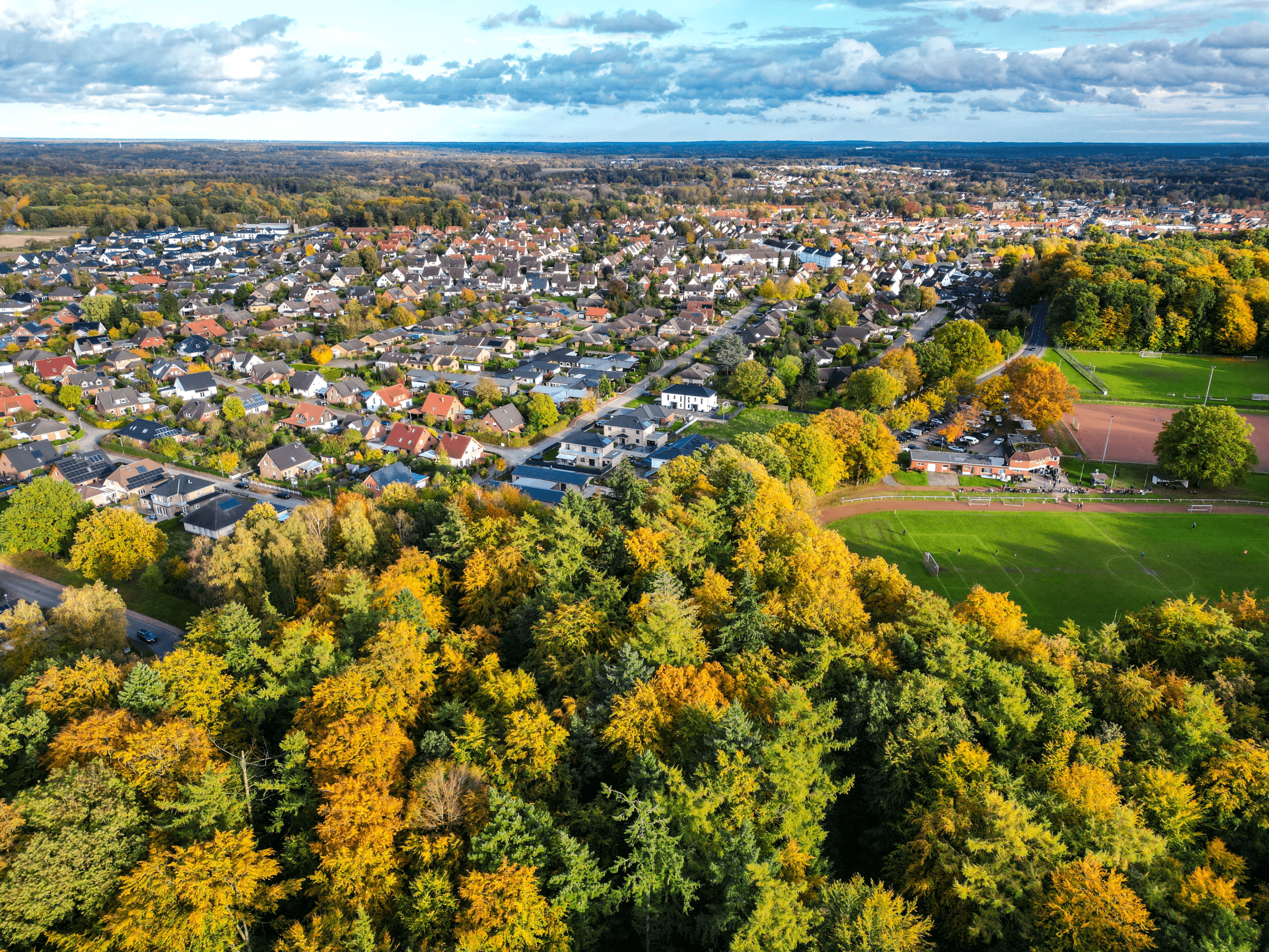 Luftbild von Walsrode im Herbst