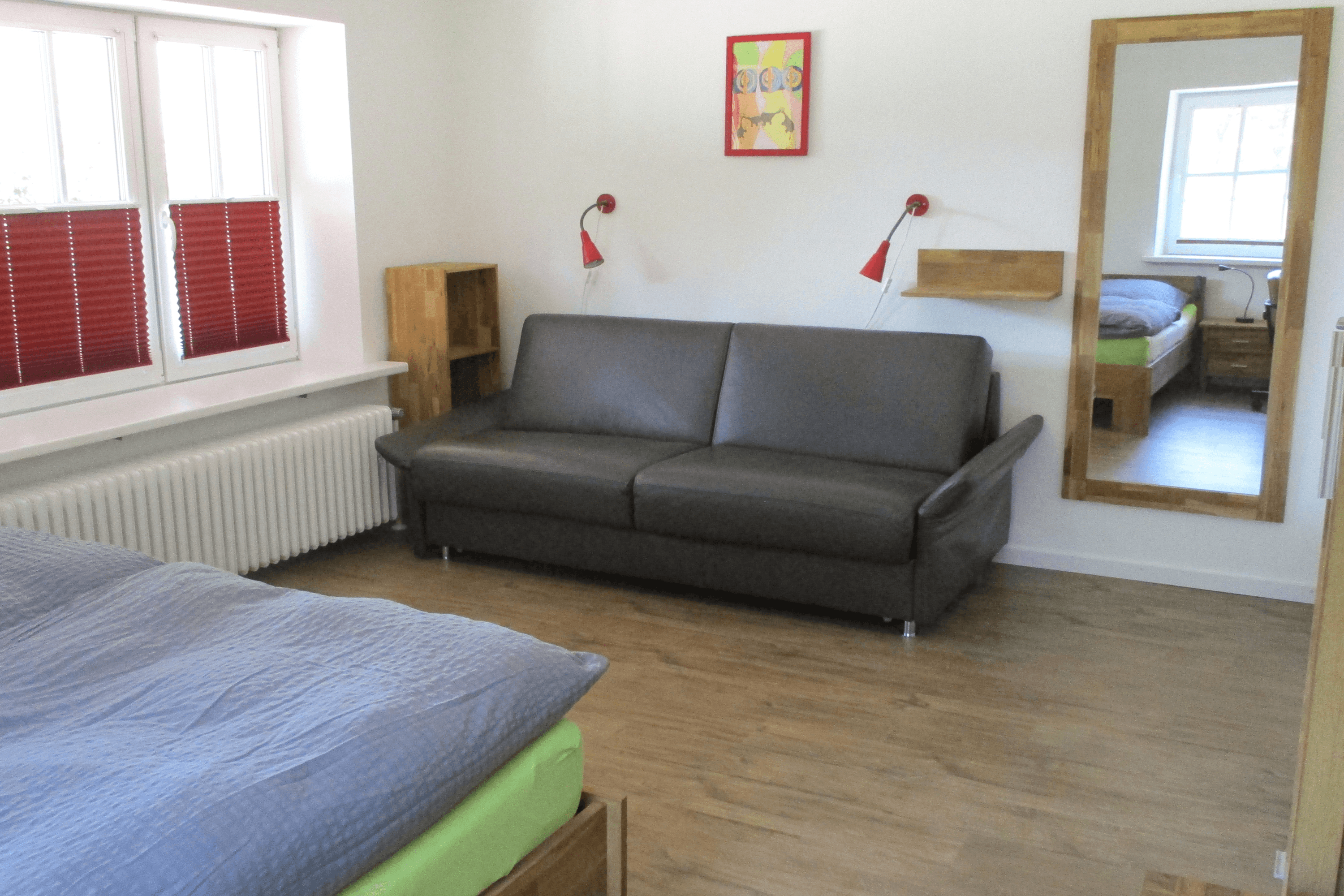 Schlafzimmer in der Ferienwohnung 3 auf dem Schröderhof Unterlüß