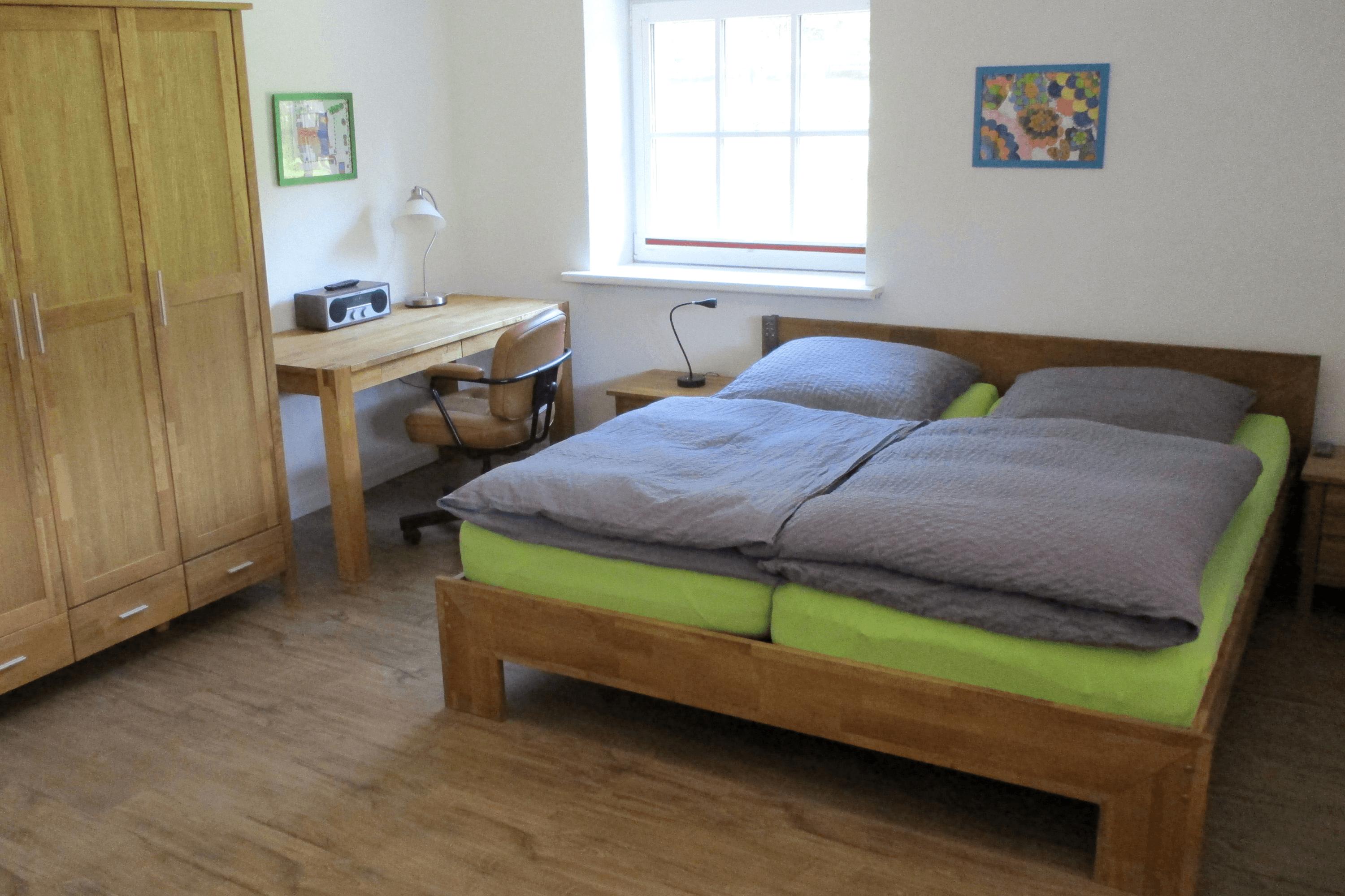 Schlafzimmer in der Ferienwohnung 3 auf dem Schröderhof Unterlüß