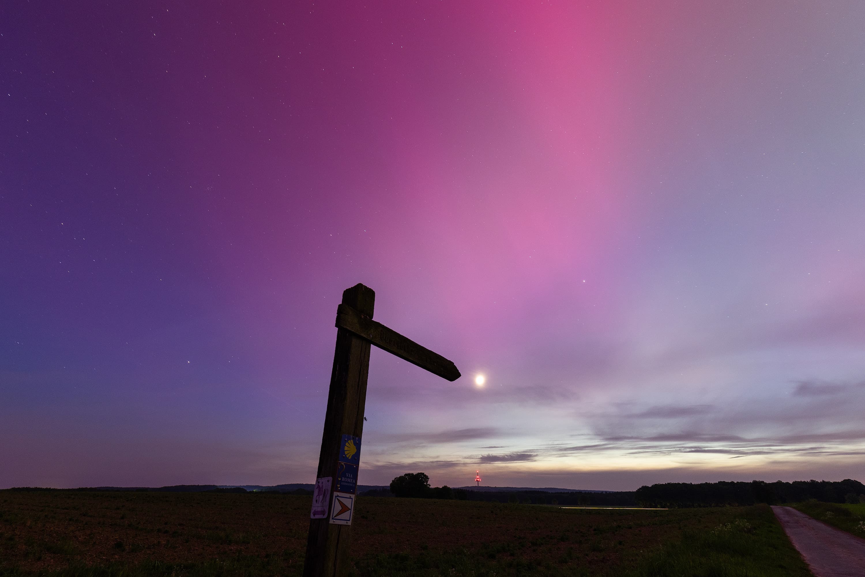 Auch im Süden der Heide kann man Polarlichter sehen