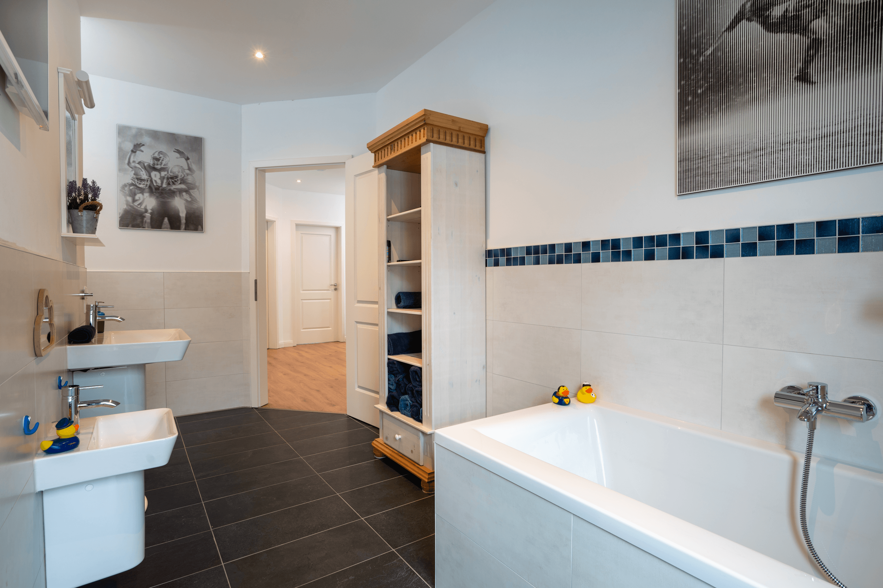 Badezimmer in dem Ferienhaus Linde1 in Winsen Aller