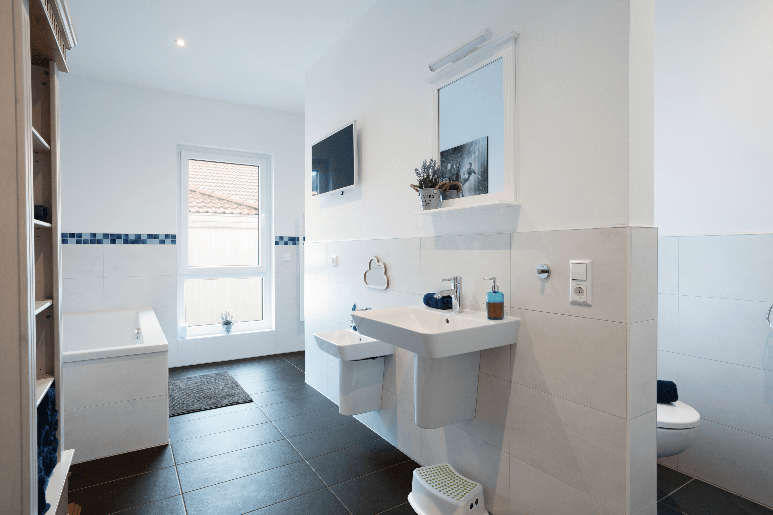 Badezimmer in dem Ferienhaus Linde1 in Winsen Aller