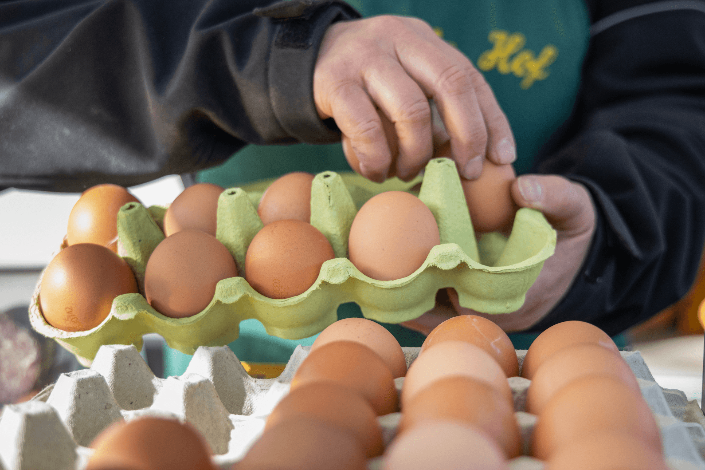 Eier auf dem Wochenmarkt der Lüneburger Heide