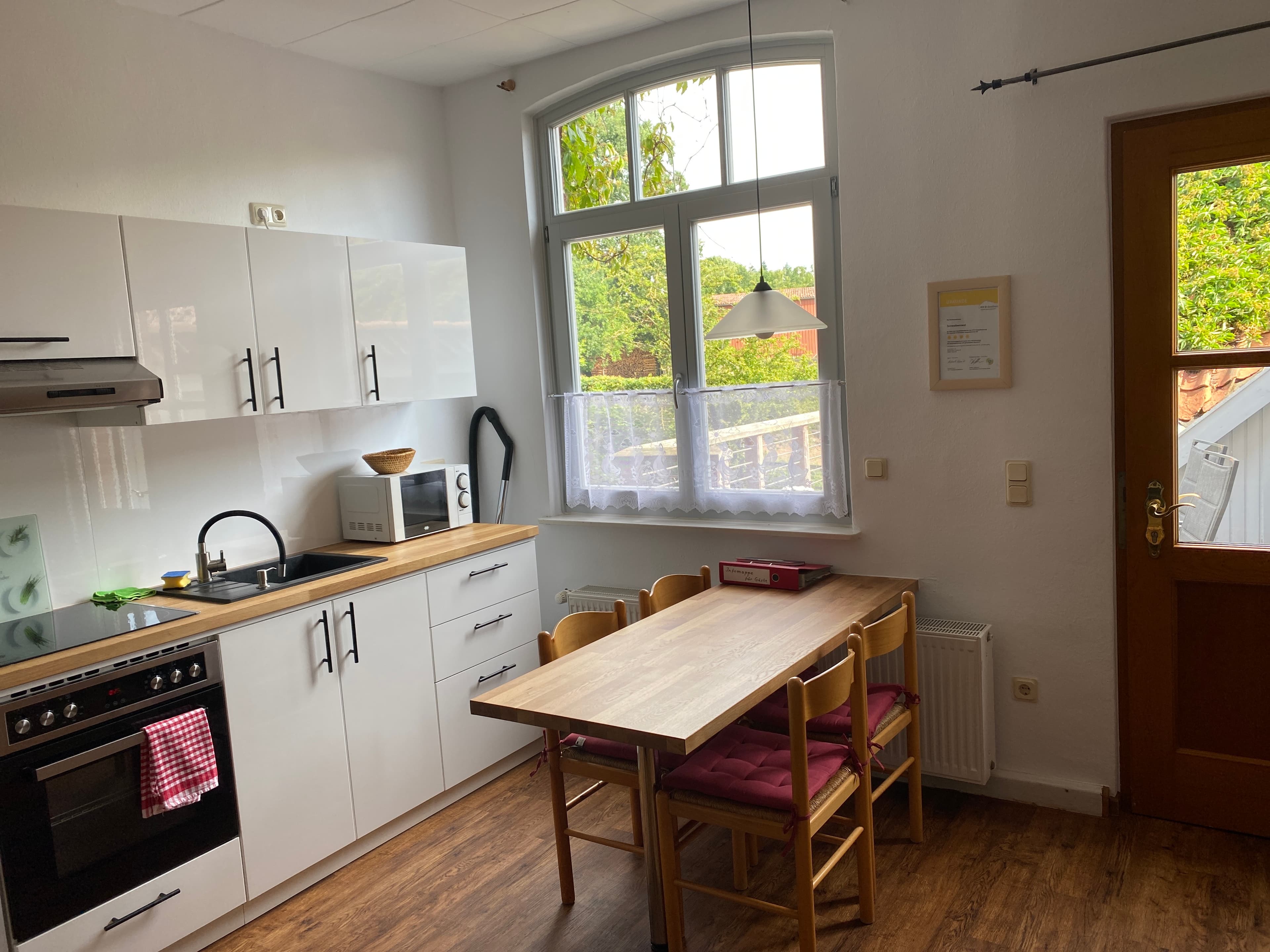 Neuland-Hof Spöring Ferienwohnung Schwalbennest Küche