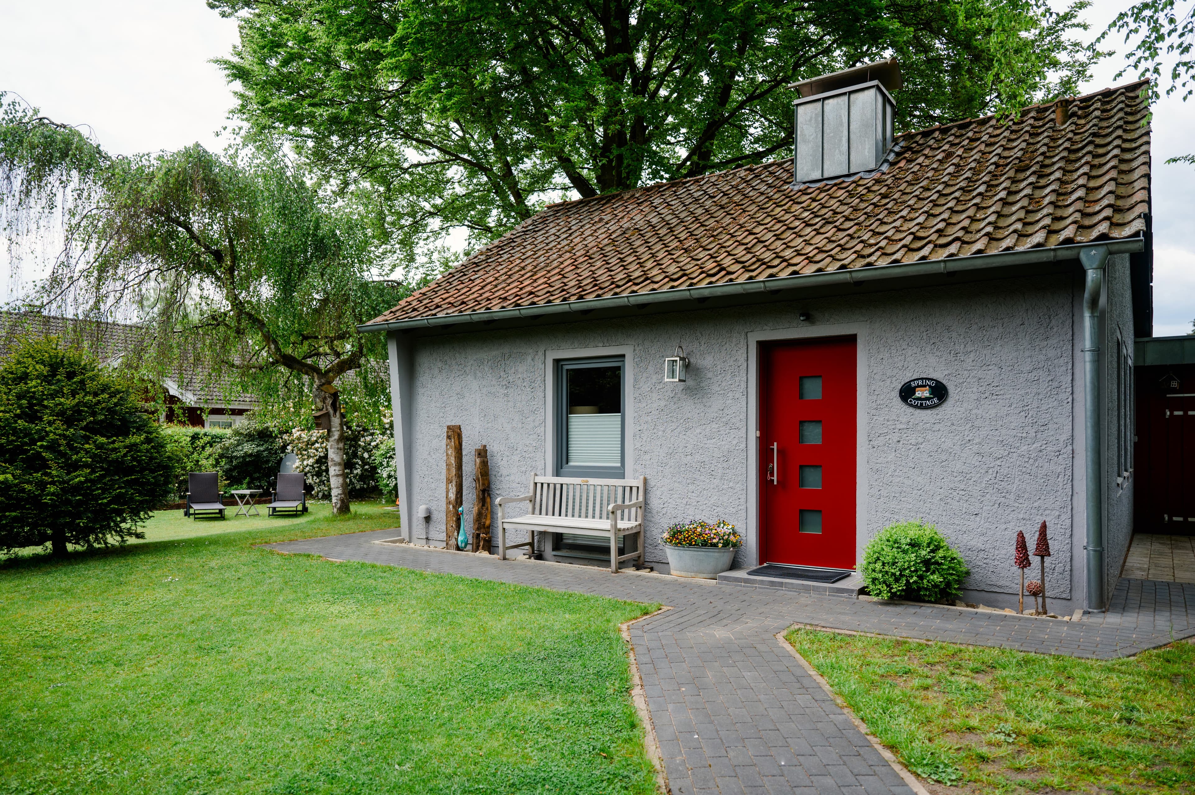 Blick in den Vorgarten des Ferienhaus Kühling in Hermannsburg