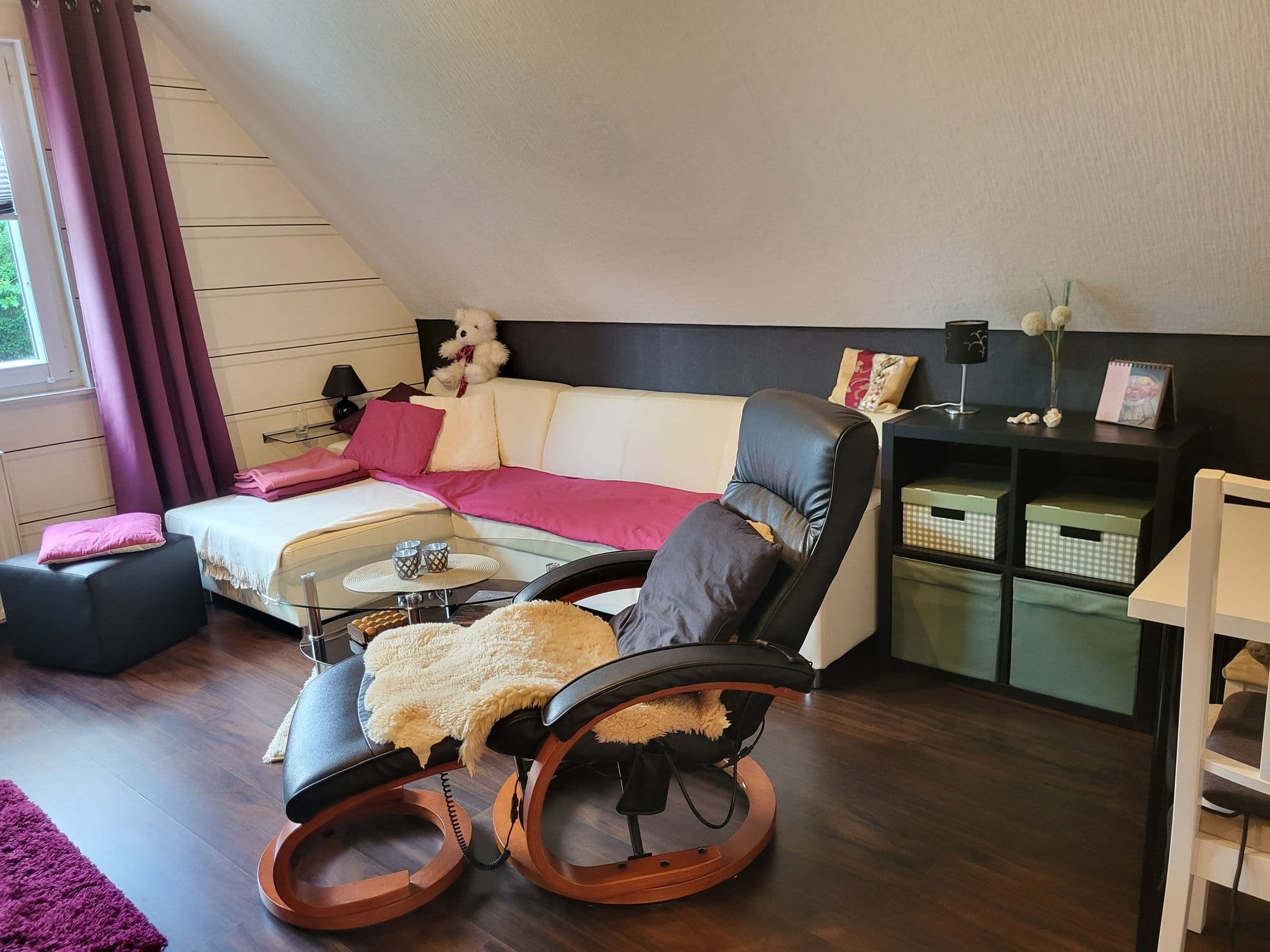 Wohnzimmer in der Ferienwohnung am Allerbogen