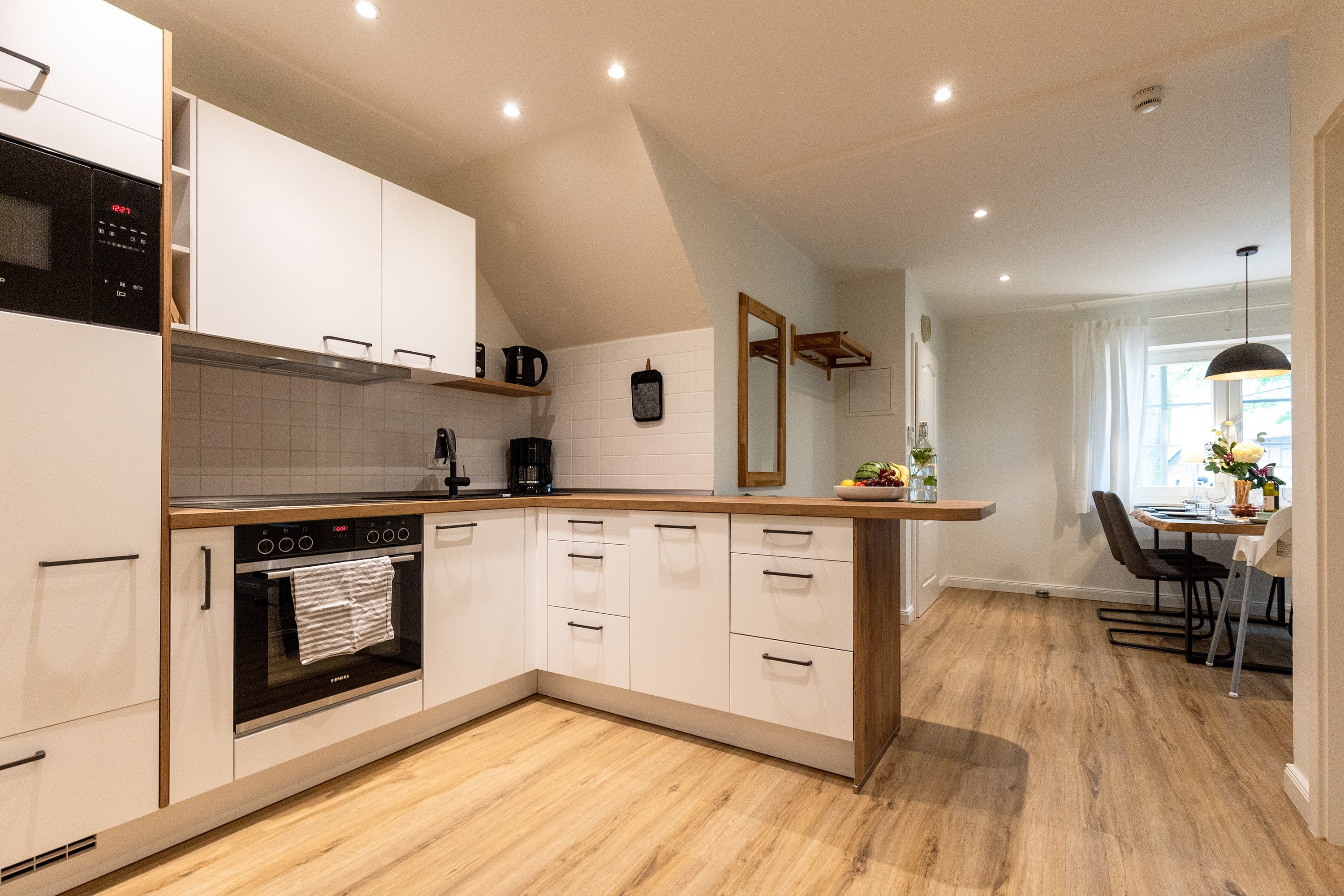 Küche in der Ferienwohnung Kirchbuchen auf dem Hof Bockelmann in Bispingen Lüneburger Heide