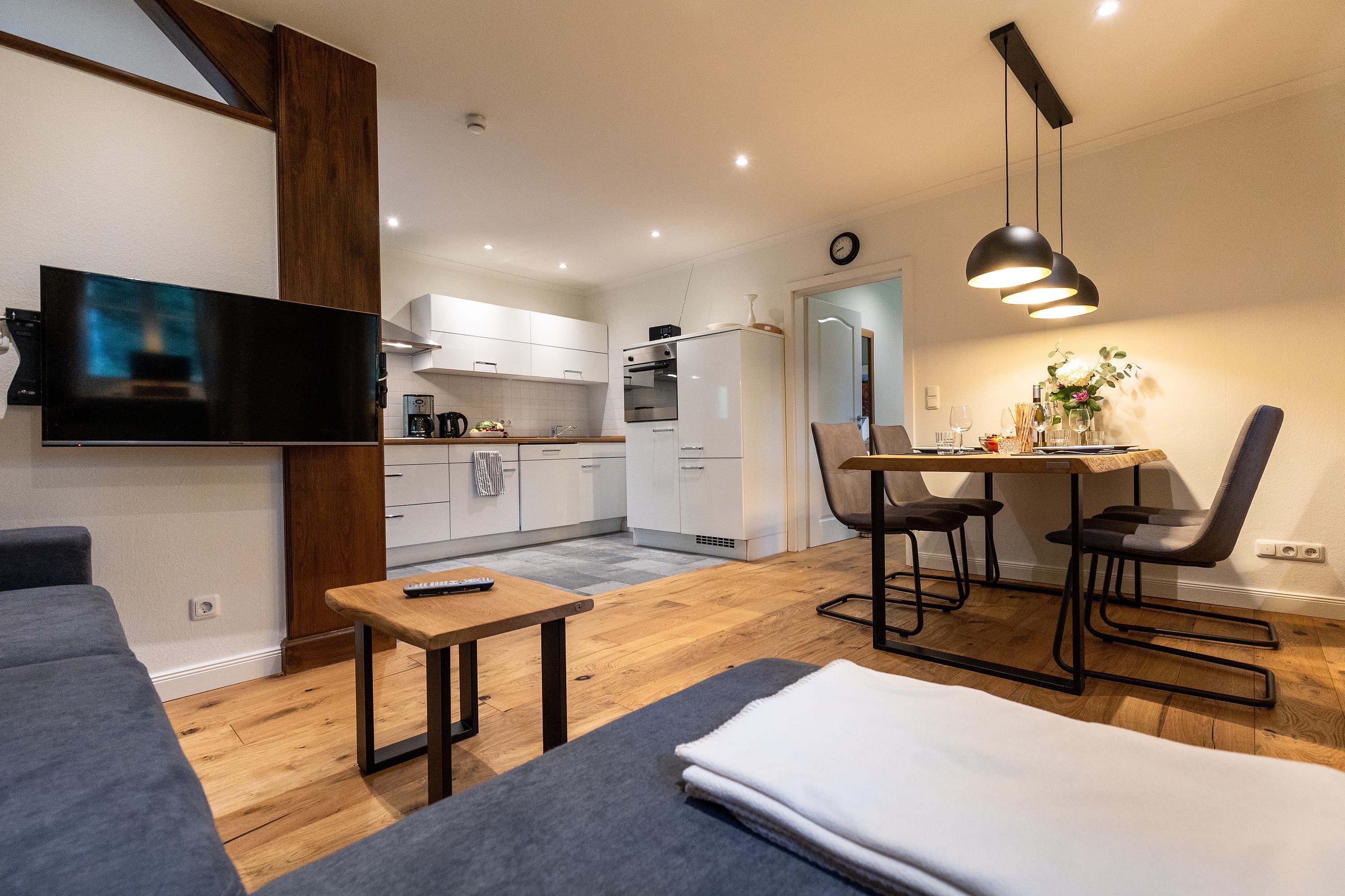 Küche in der Ferienwohnung Twiesselmoor auf dem Hof Bockelmann in Bispingen Lüneburger Heide