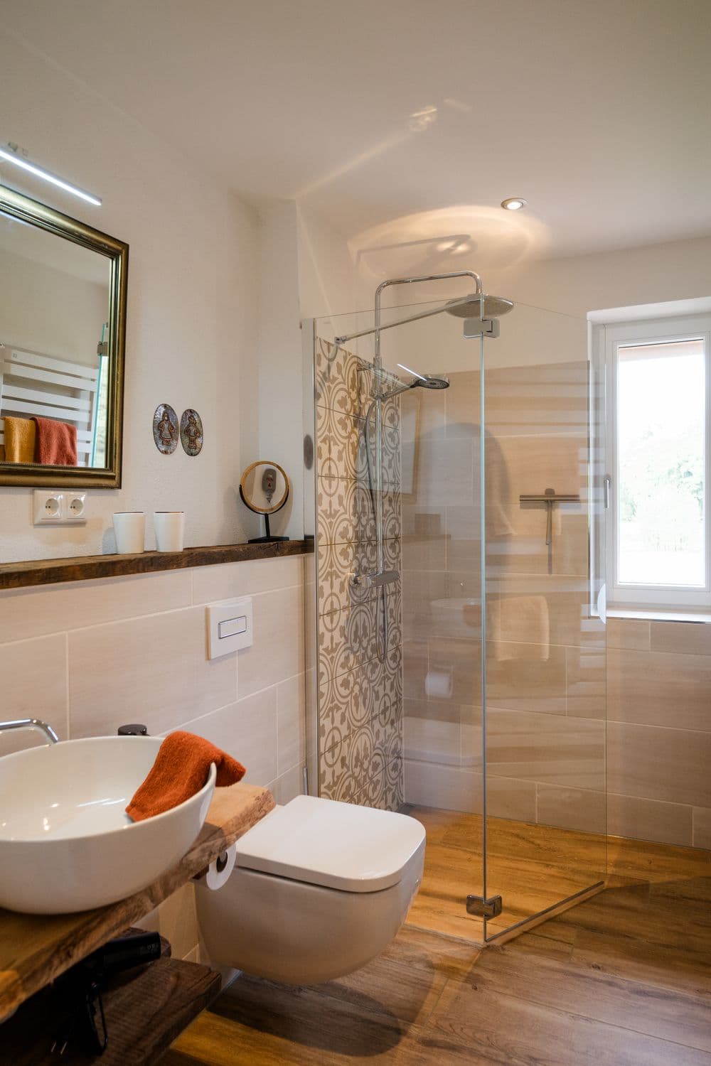 Blick ins Bad im Ferienhaus Oertzespeicher