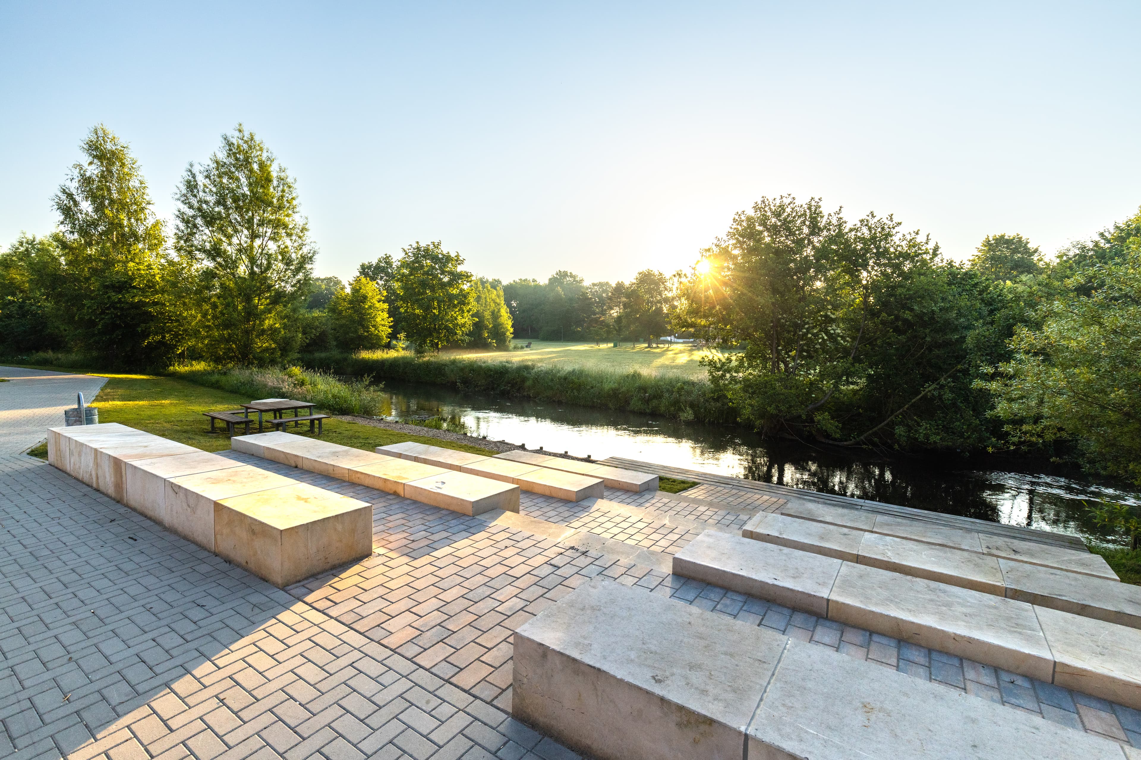 Örtzepark in Hermannsburg Sonnenaufgang Frühling