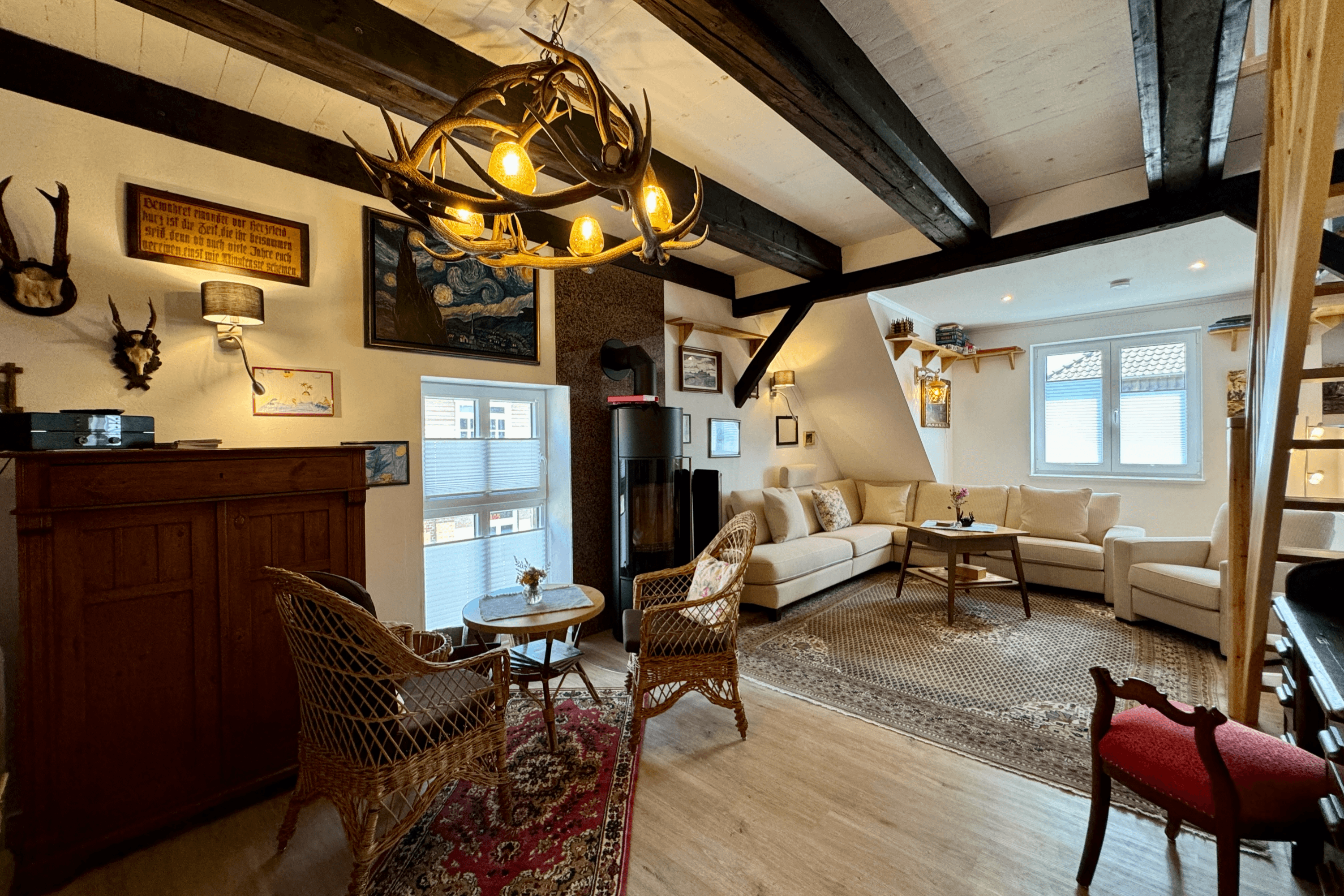 Gemütlicher Wohnbereich Ferienwohnung Müden Örtze