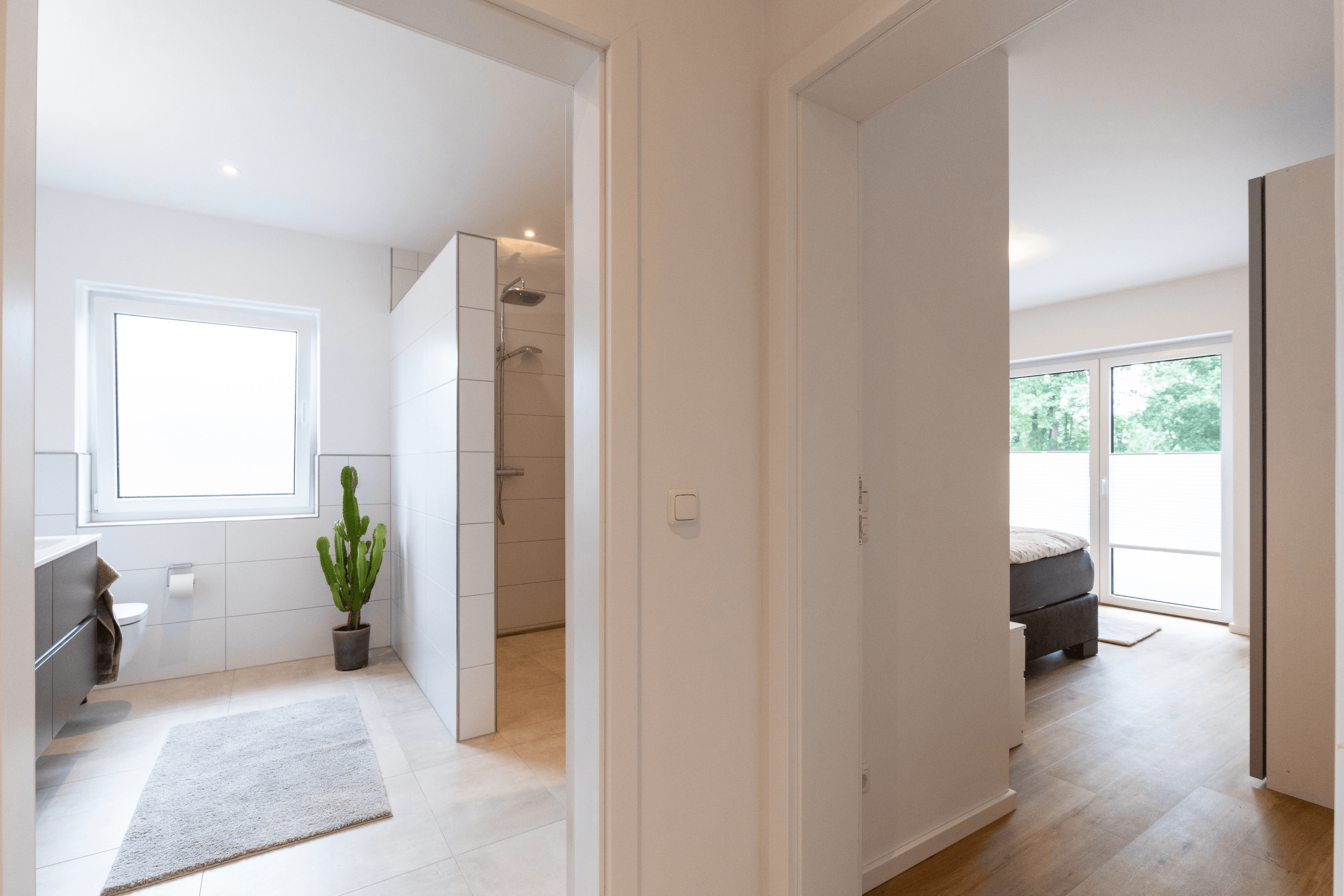 en suite schlafzimmer im ferienhaus wiesenblume lüneburger heide