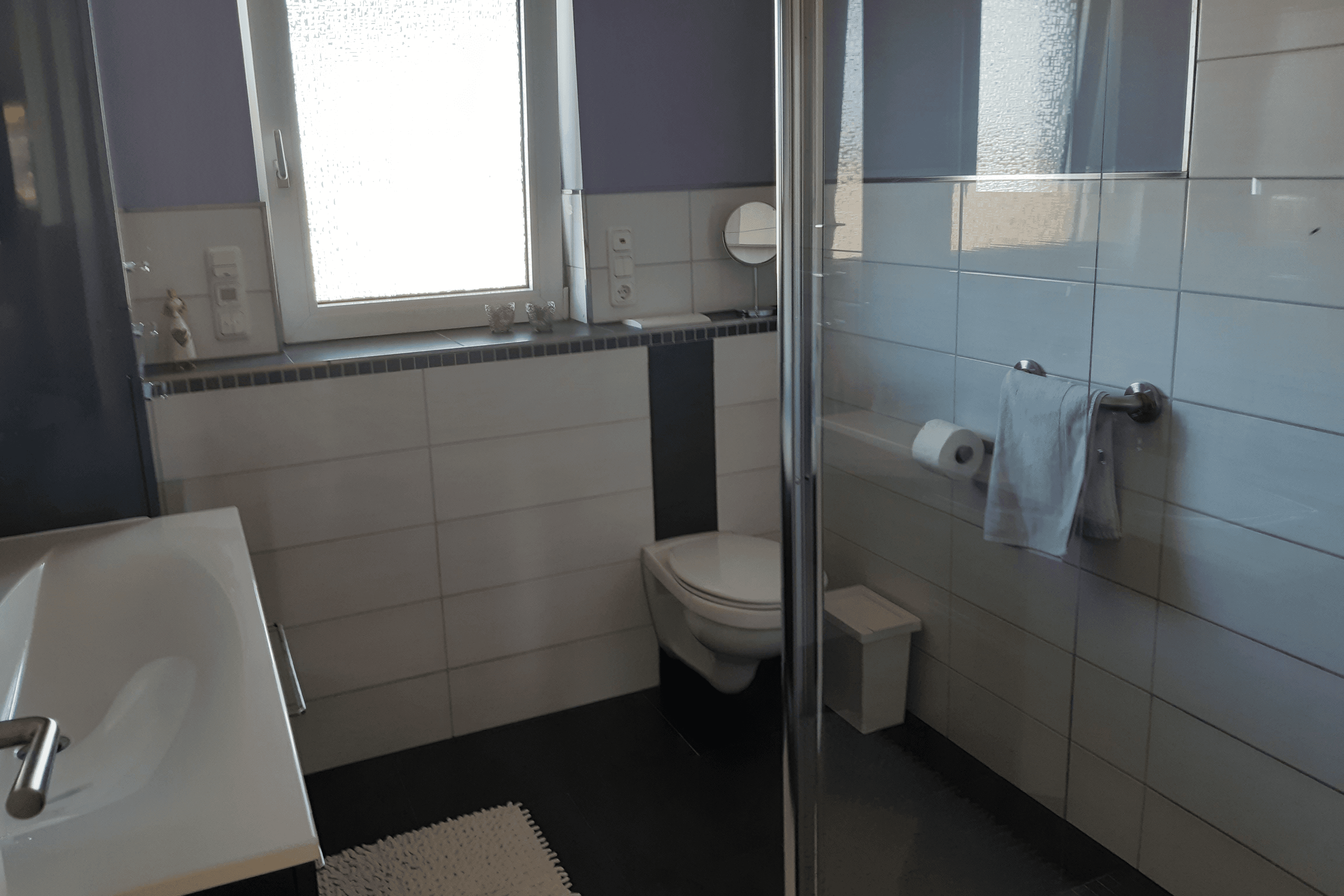 Badezimmer in der Ferienwohnung Am Mühlenbach Bergen