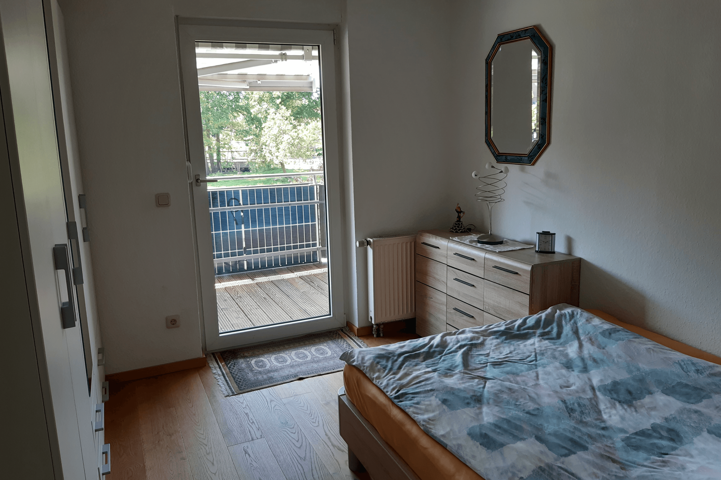 Schlafzimmer in der Ferienwohnung Am Mühlenbach Bergen