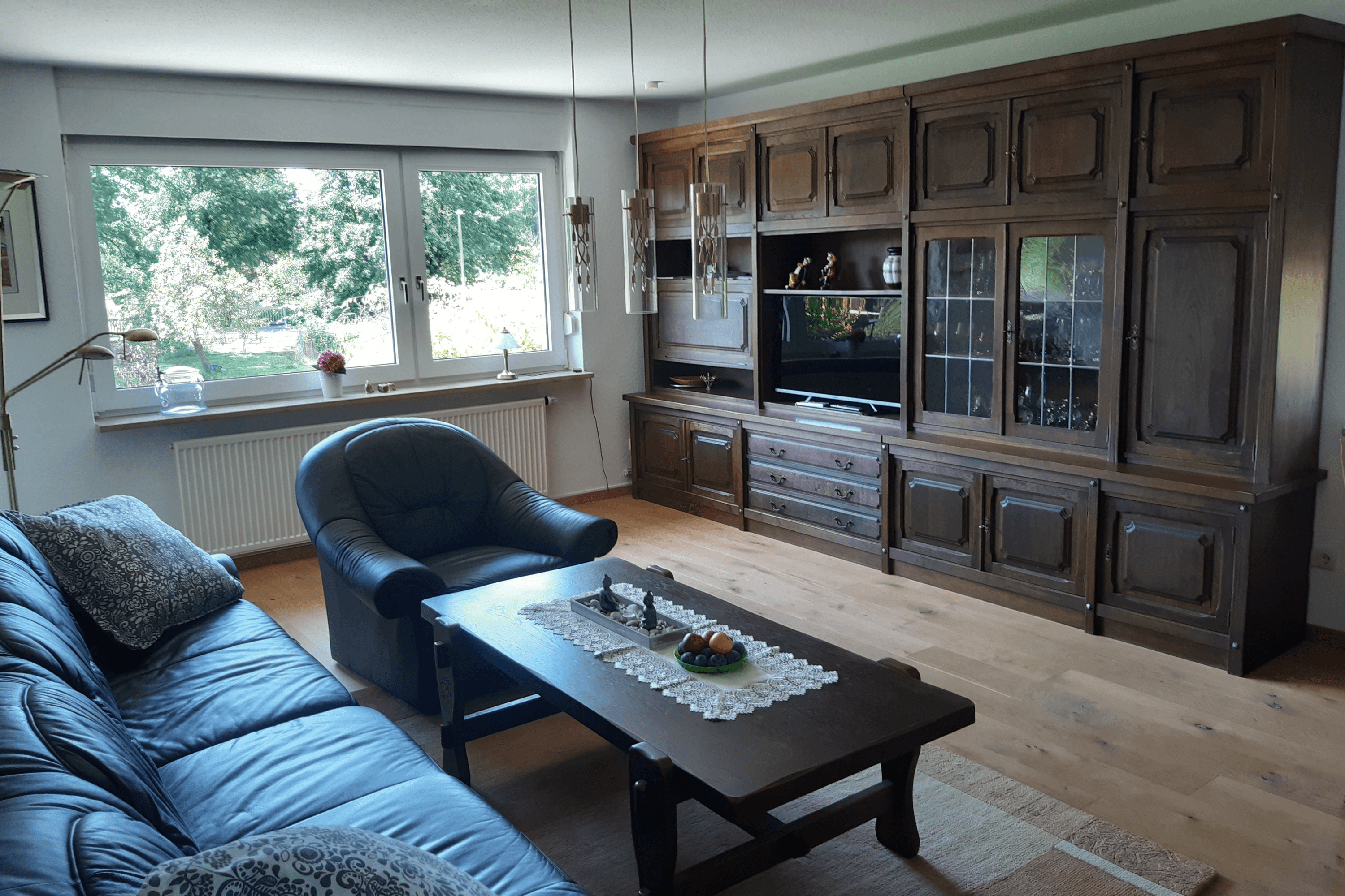 Wohnzimmer in der Ferienwohnung Am Mühlenbach Bergen