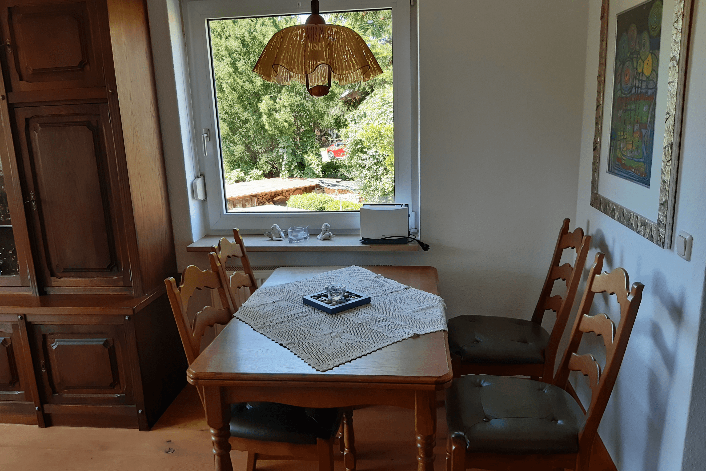 Essbereich in der Ferienwohnung Am Mühlenbach Bergen