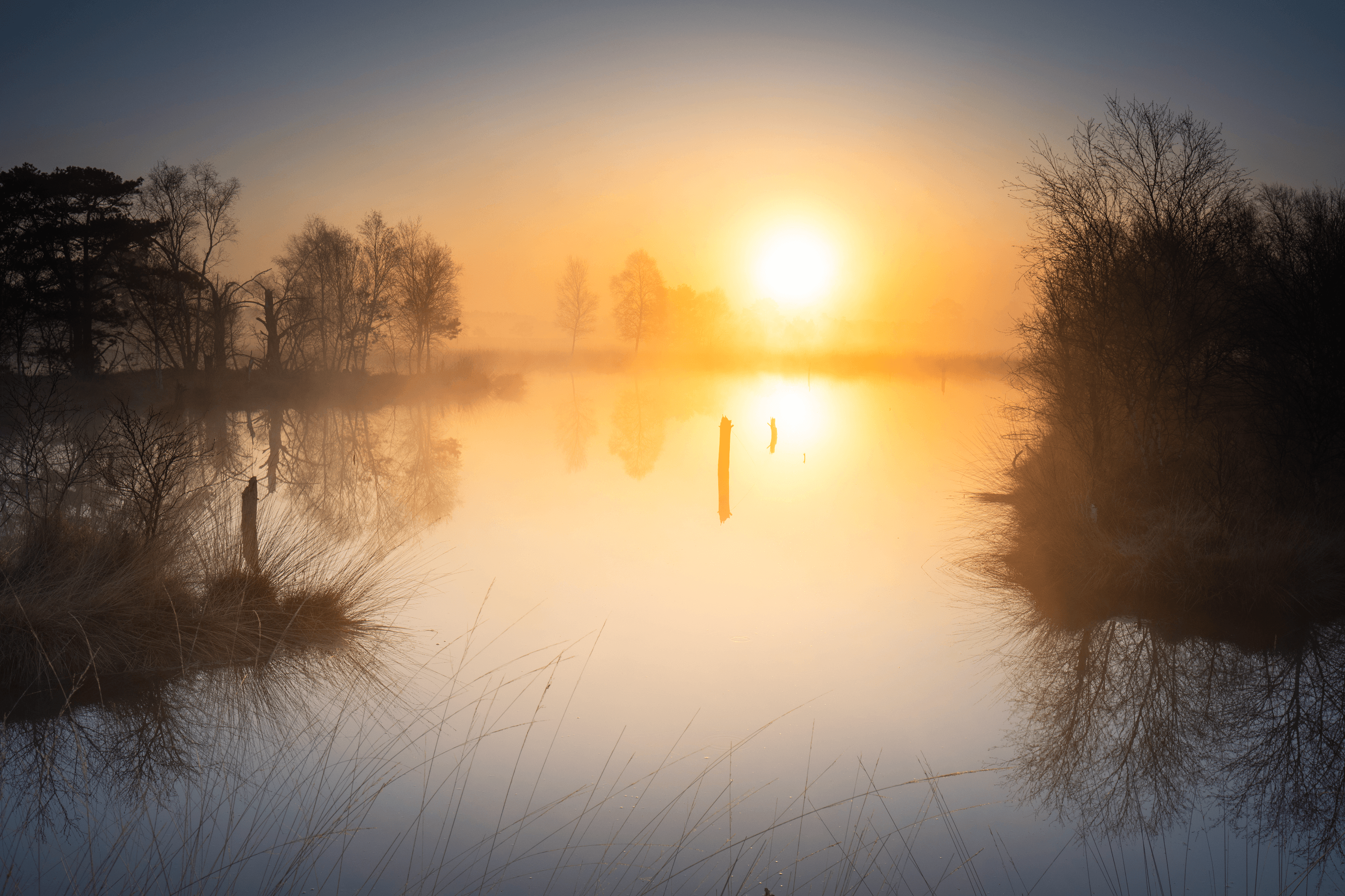 Der Herbst ist eine tolle Jahreszeit im Pietzmoor, vor allem bei Sonnenaufgang