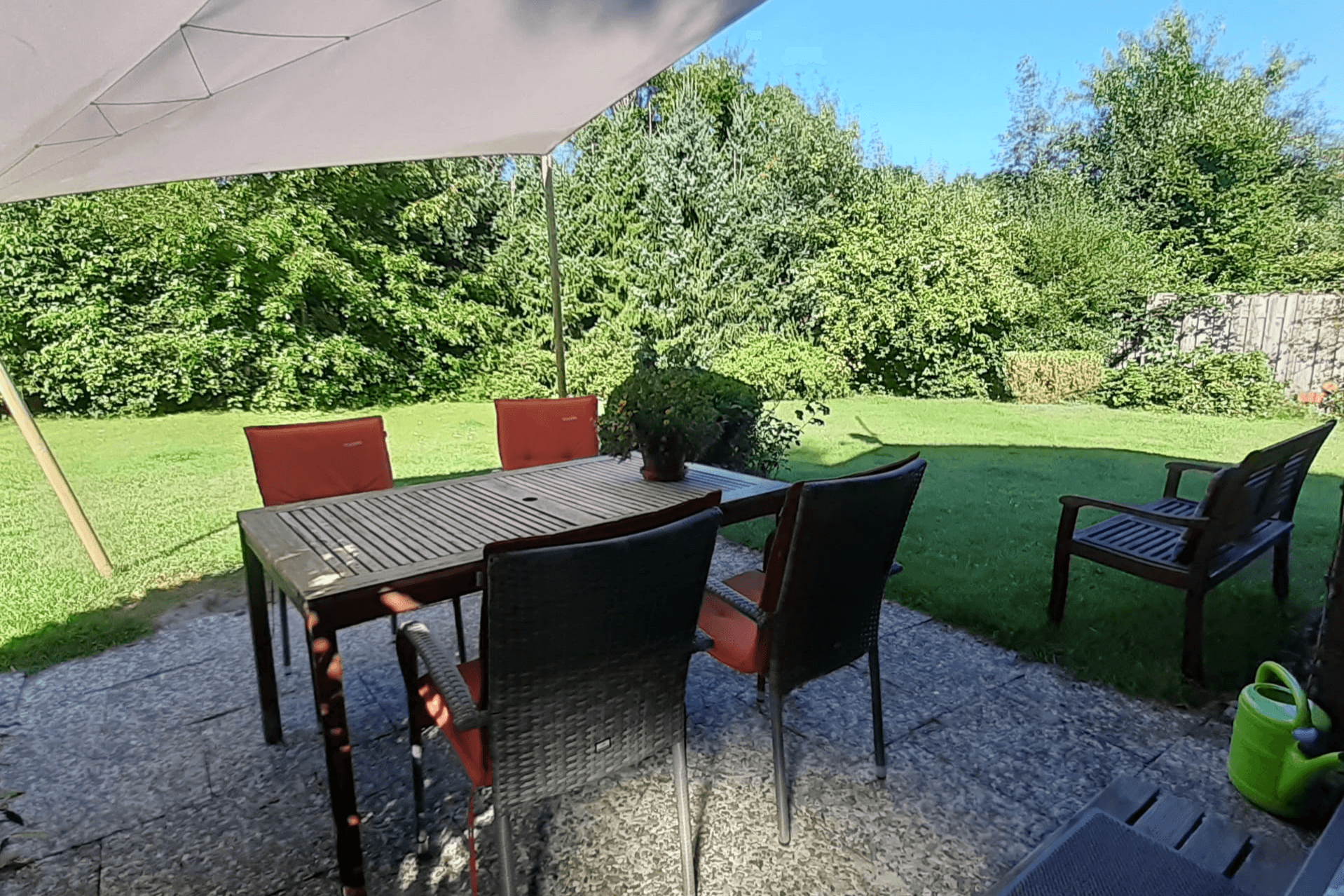 Terrasse Ferienhaus Holzhaus am Heidesee Müden Örtze