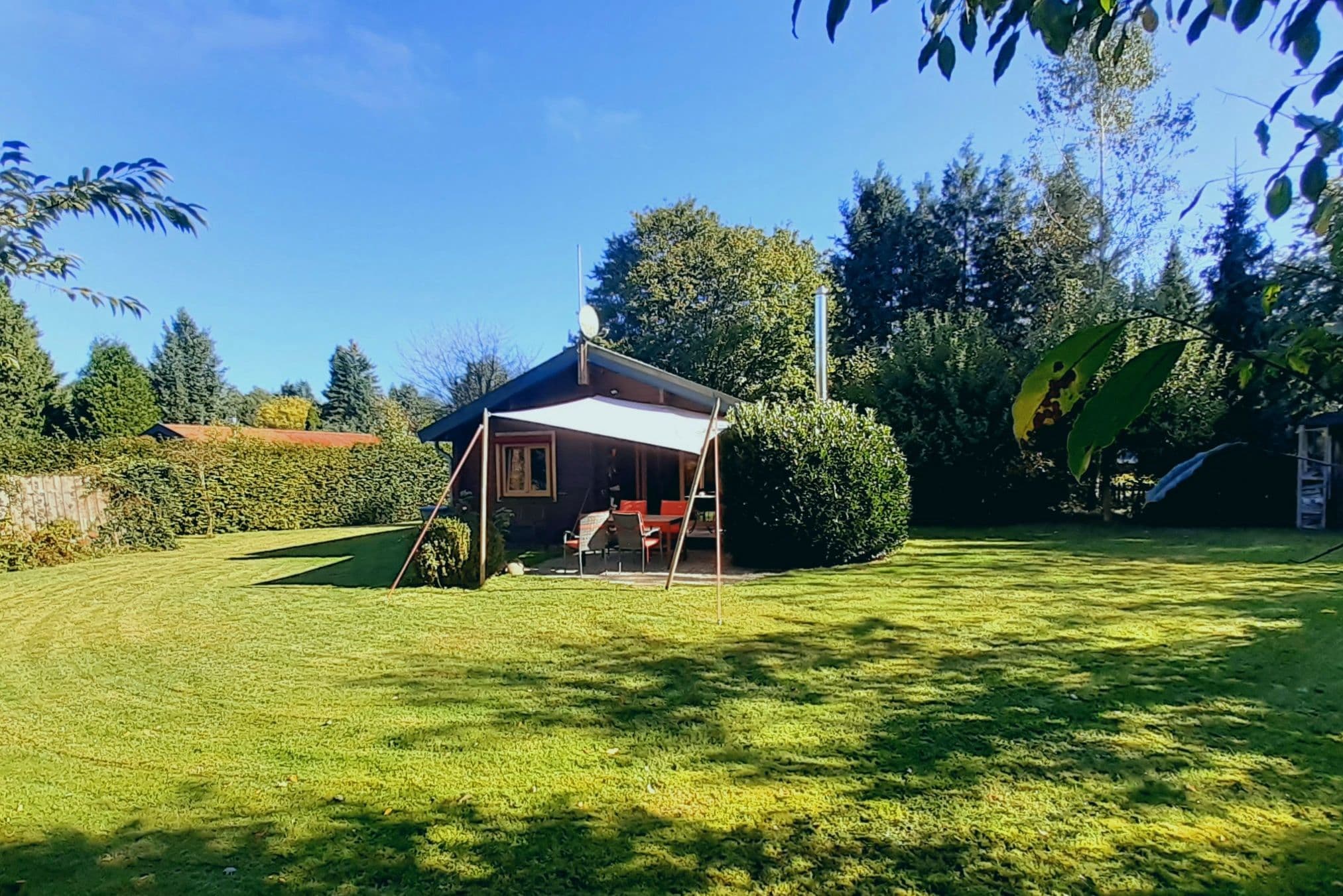 Garten Ferienhaus Holzhaus am Heidesee Müden Örtze