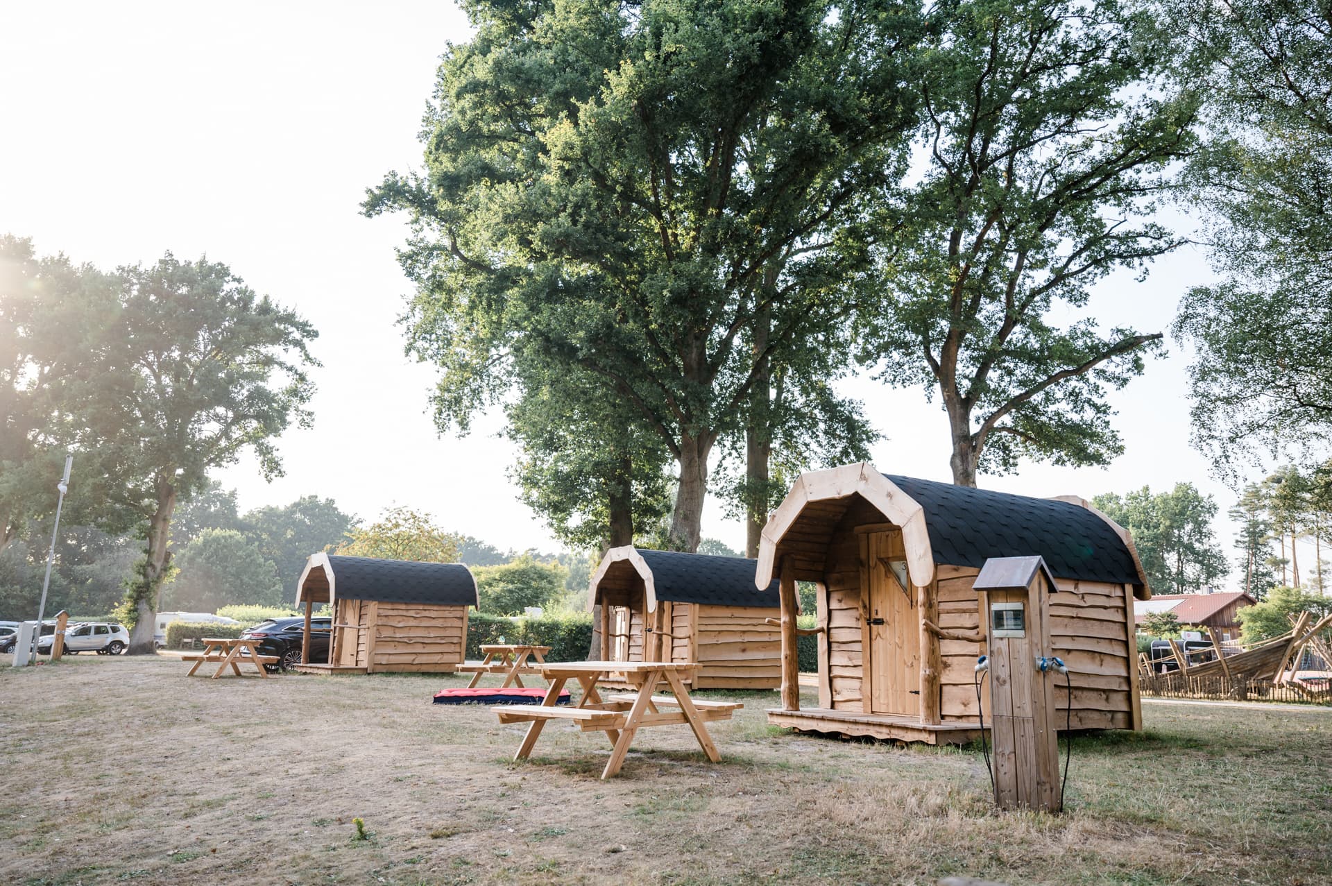 Heidjerhäuser auf dem Campingpark SüdheideHeidjer houses on the Südheide camping parkHeidjer-huse på Südheide campingparkHeidjer huisjes op camping Südheide