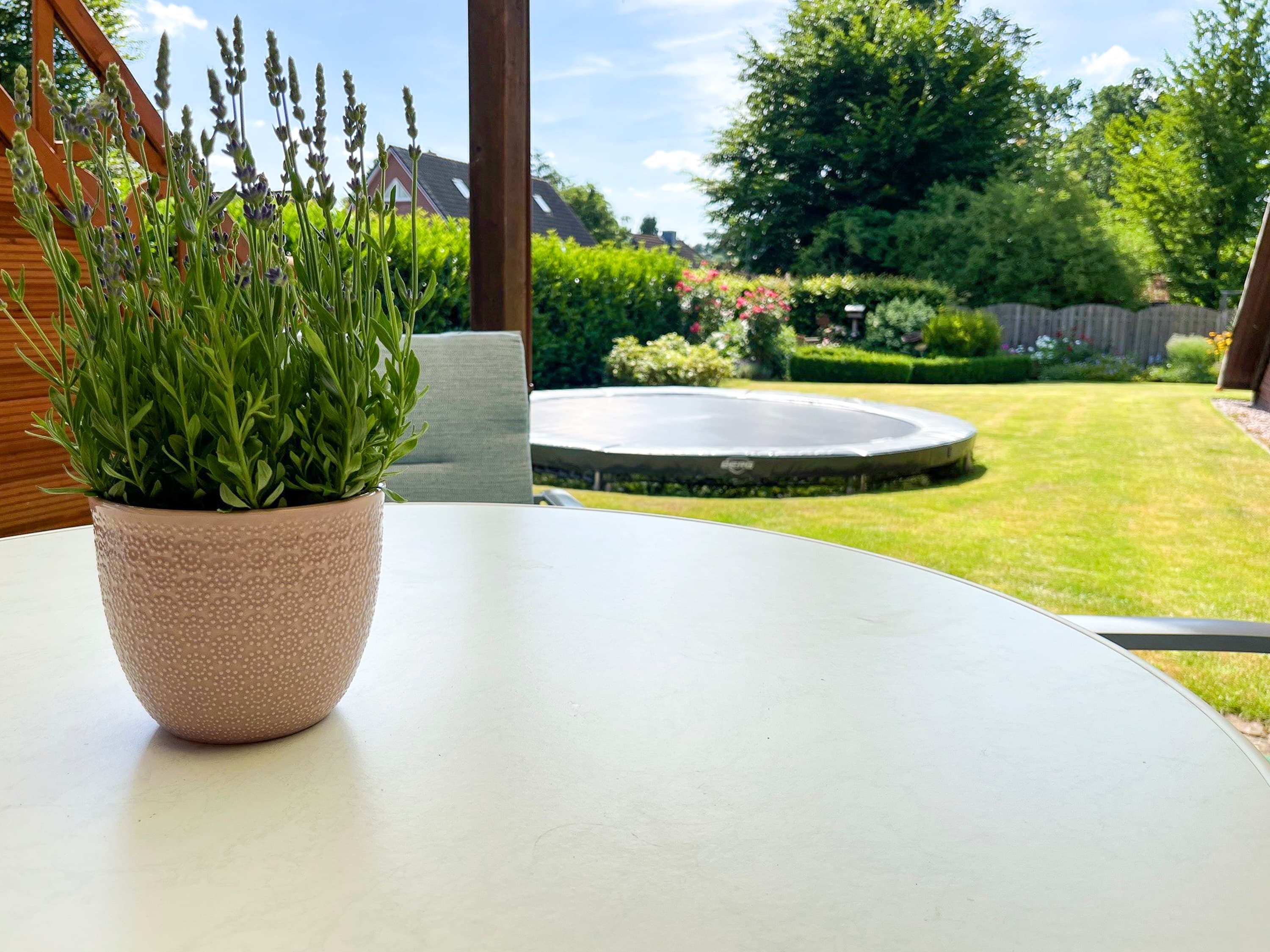 Ferienhaus LandMeer in Garlstorf Gartenansicht