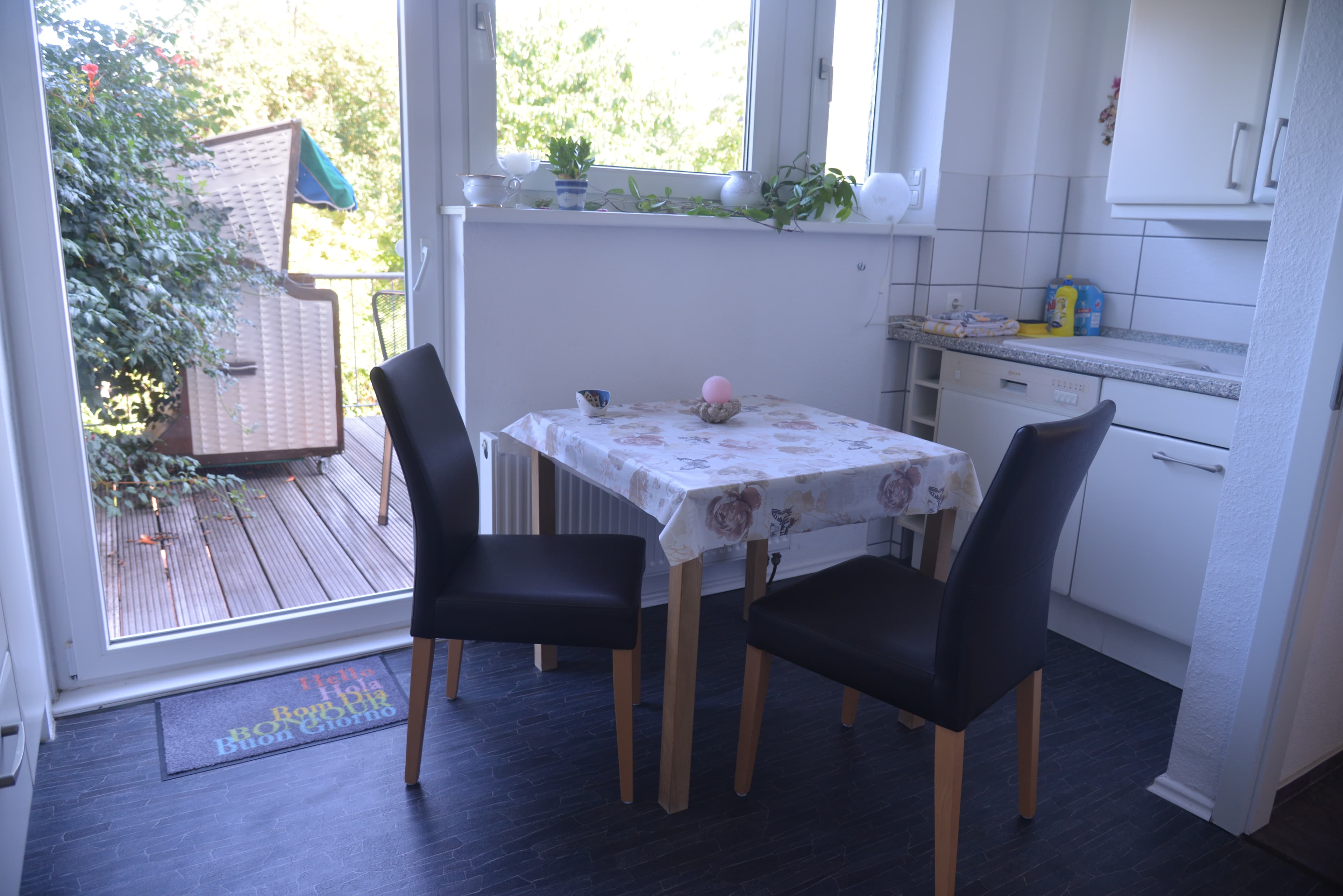 Küche in der Wohnung 1 Appartements am Rosengarten