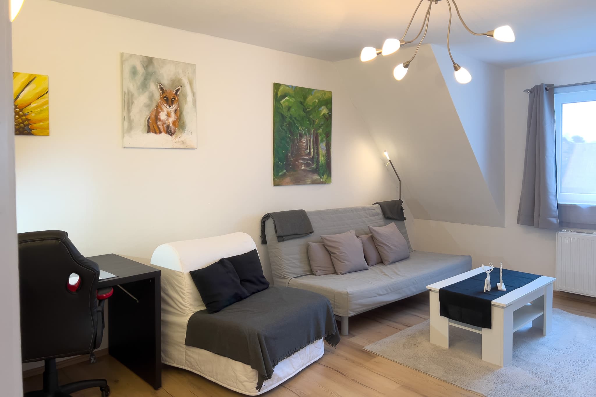 Wohnzimmer in der Ferienwohnung Rode in Müden