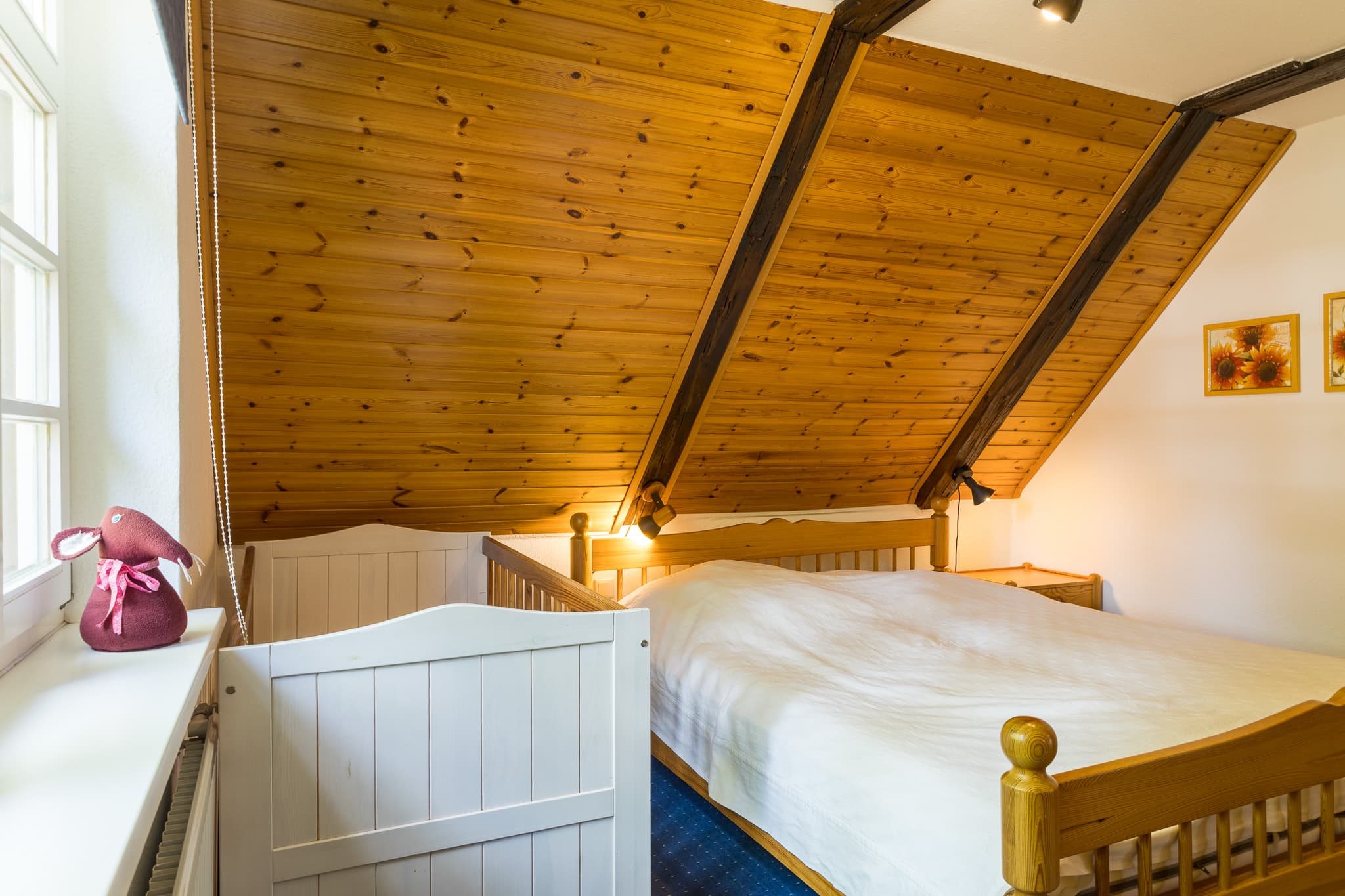 Schlafzimmer in der Ferienwohnung Heuboden in Müden