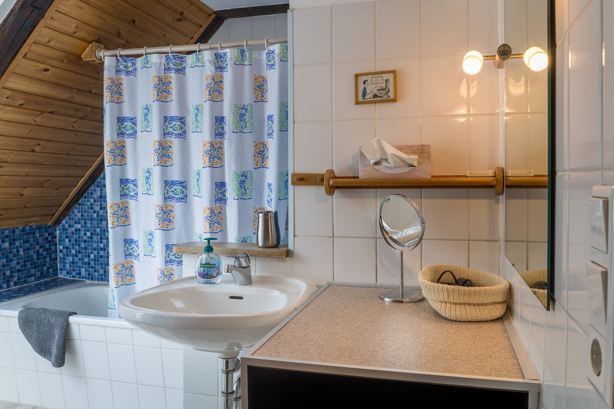 Badezimmer in der Ferienwohnung Heuboden in Müden