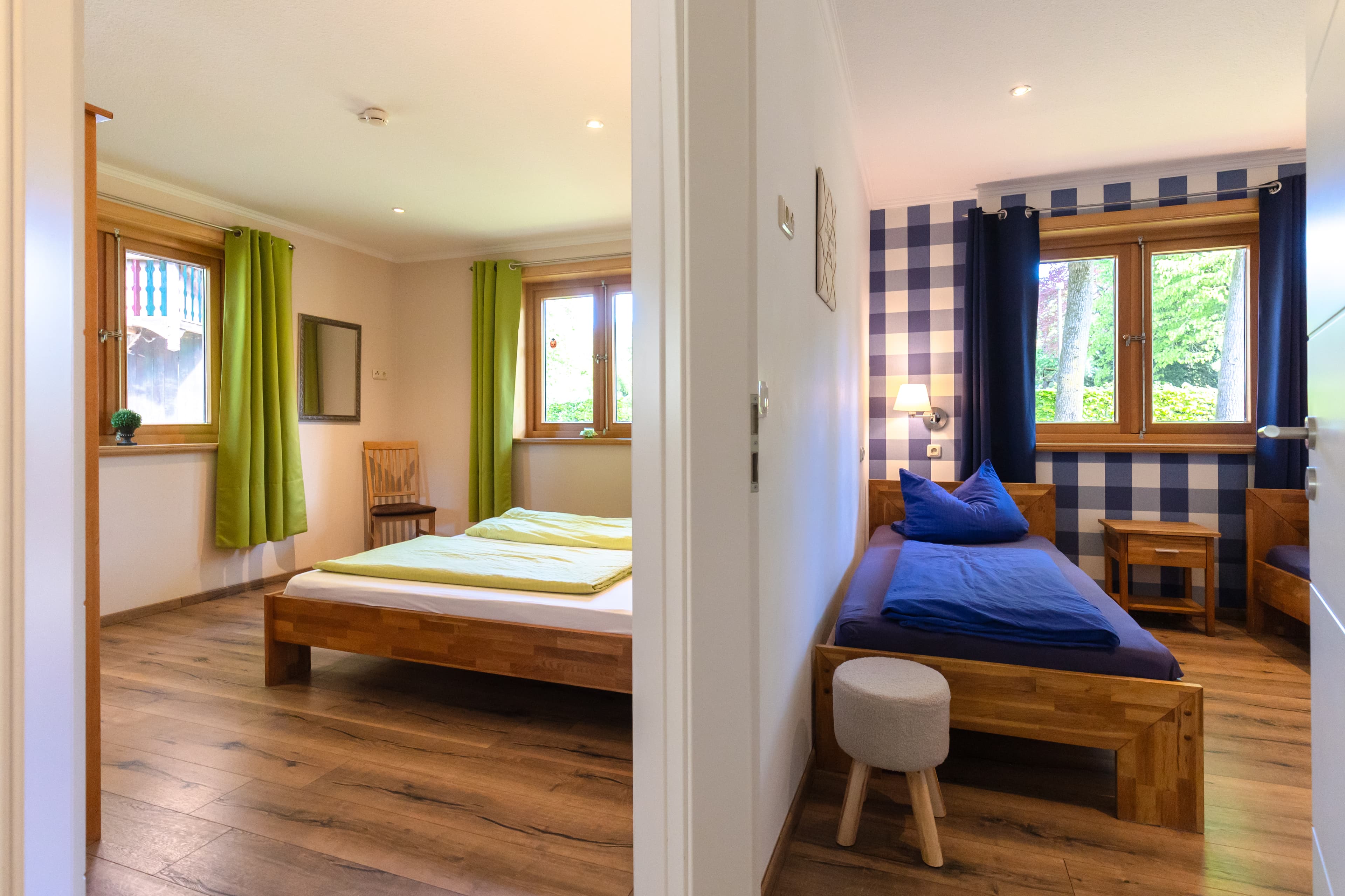 Schlafzimmer in dem Ferienhaus auf Hof Ehlers bei Bergen