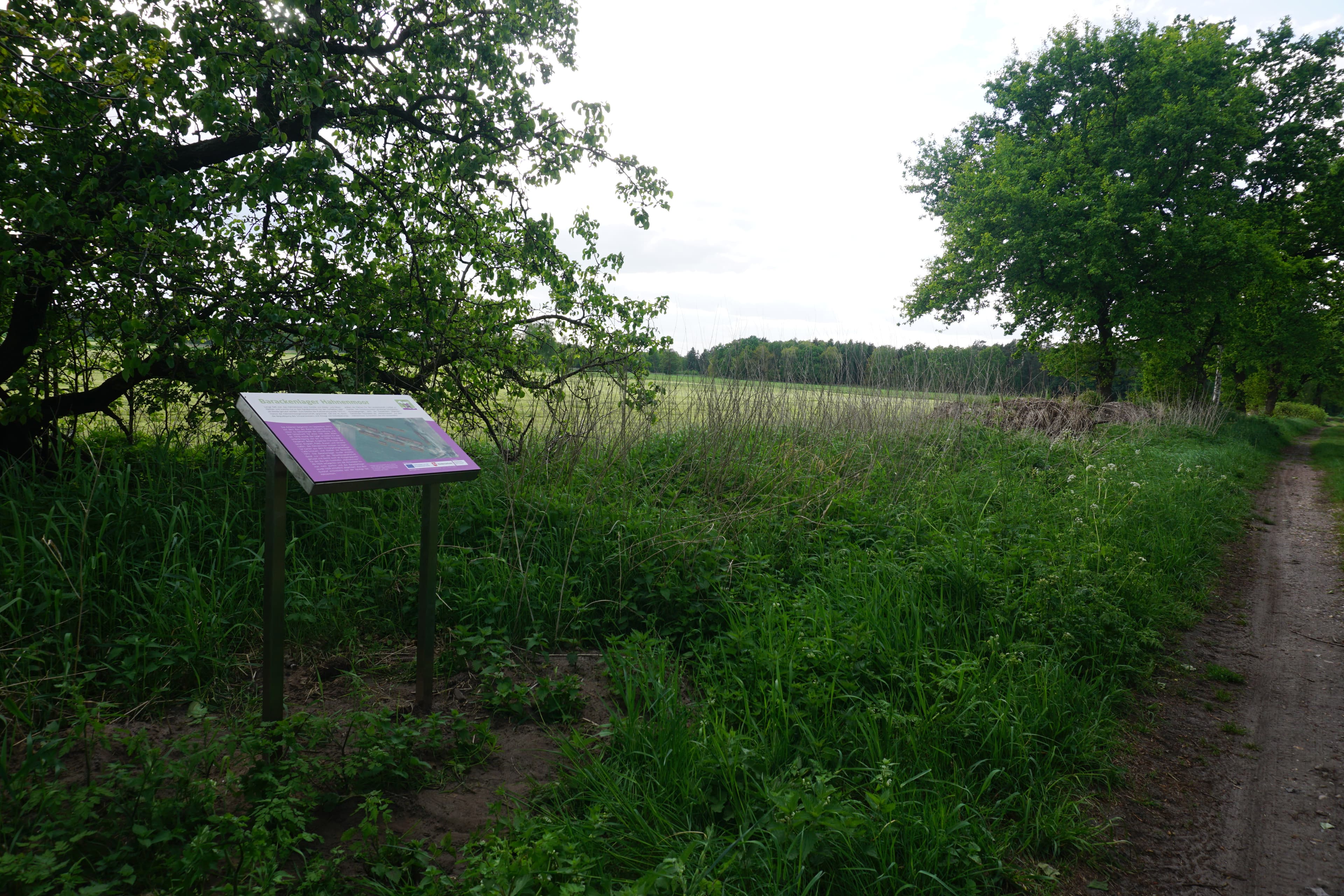 Thementafel Barackenlager Wanderweg Hohne