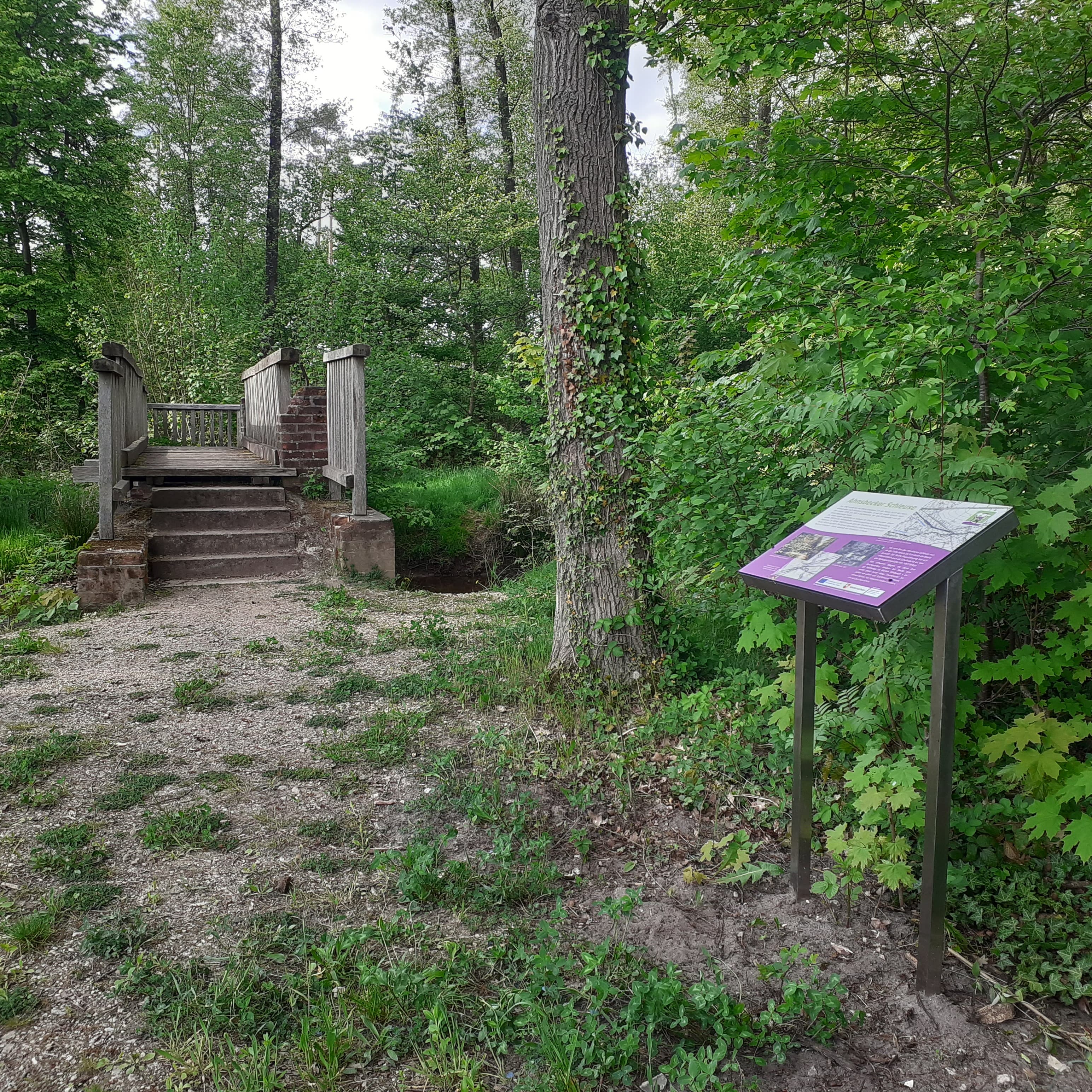 Thementafel an der Ahnsbecker Schleuse Wanderweg Hohne