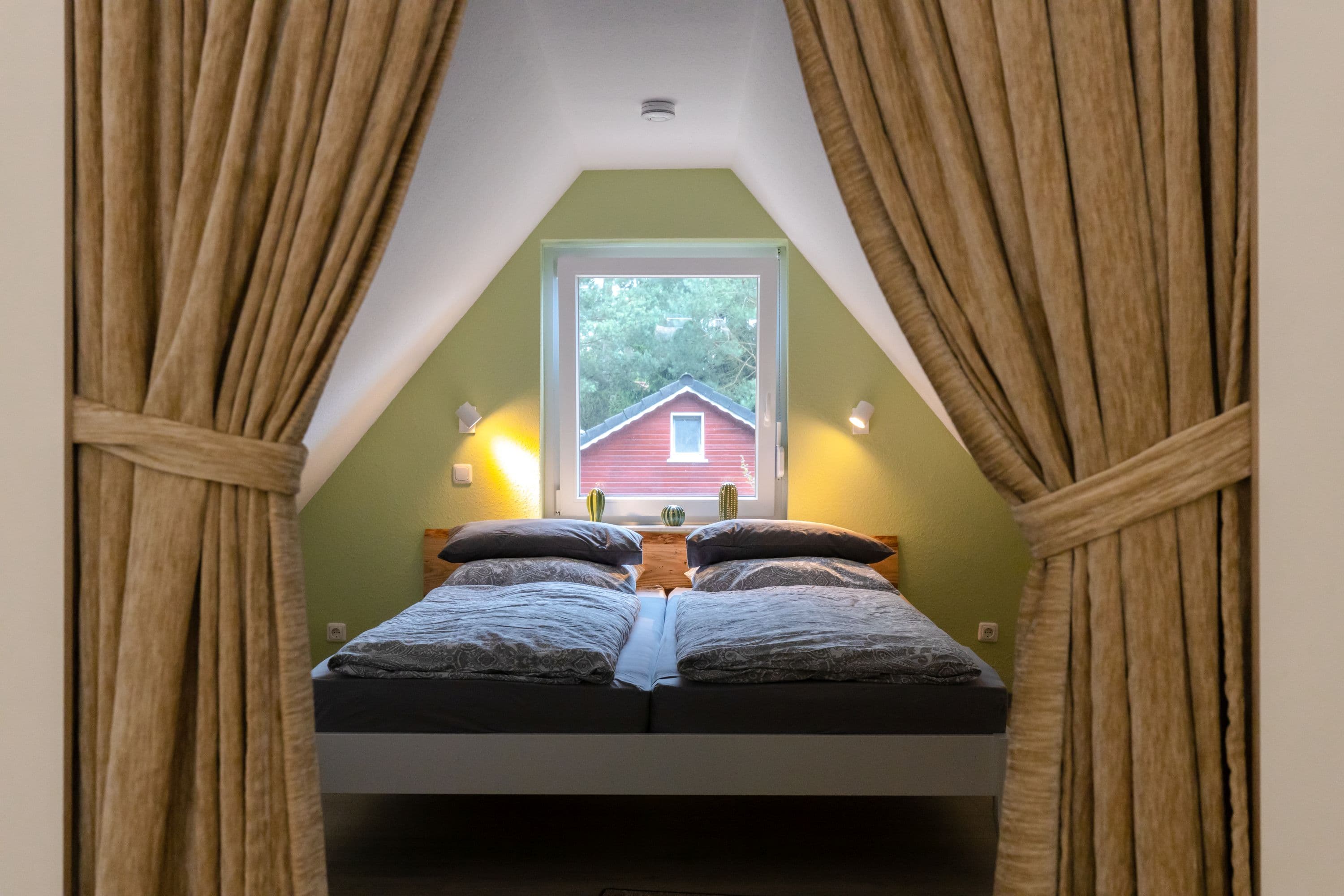 Schlafzimmer in dem Ferienhaus am See bei Hermannsburg