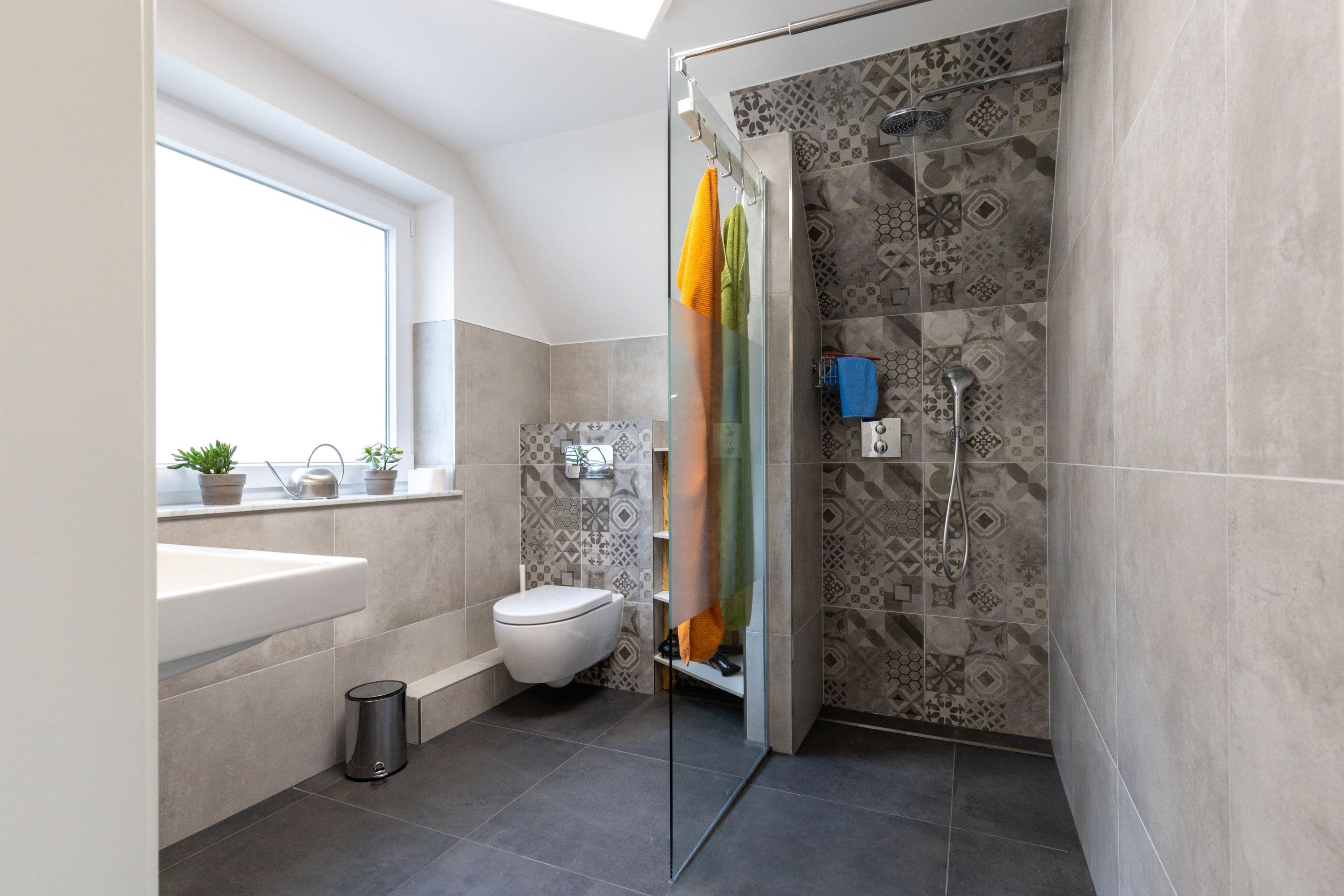 Badezimmer in dem Ferienhaus am See bei Hermannsburg